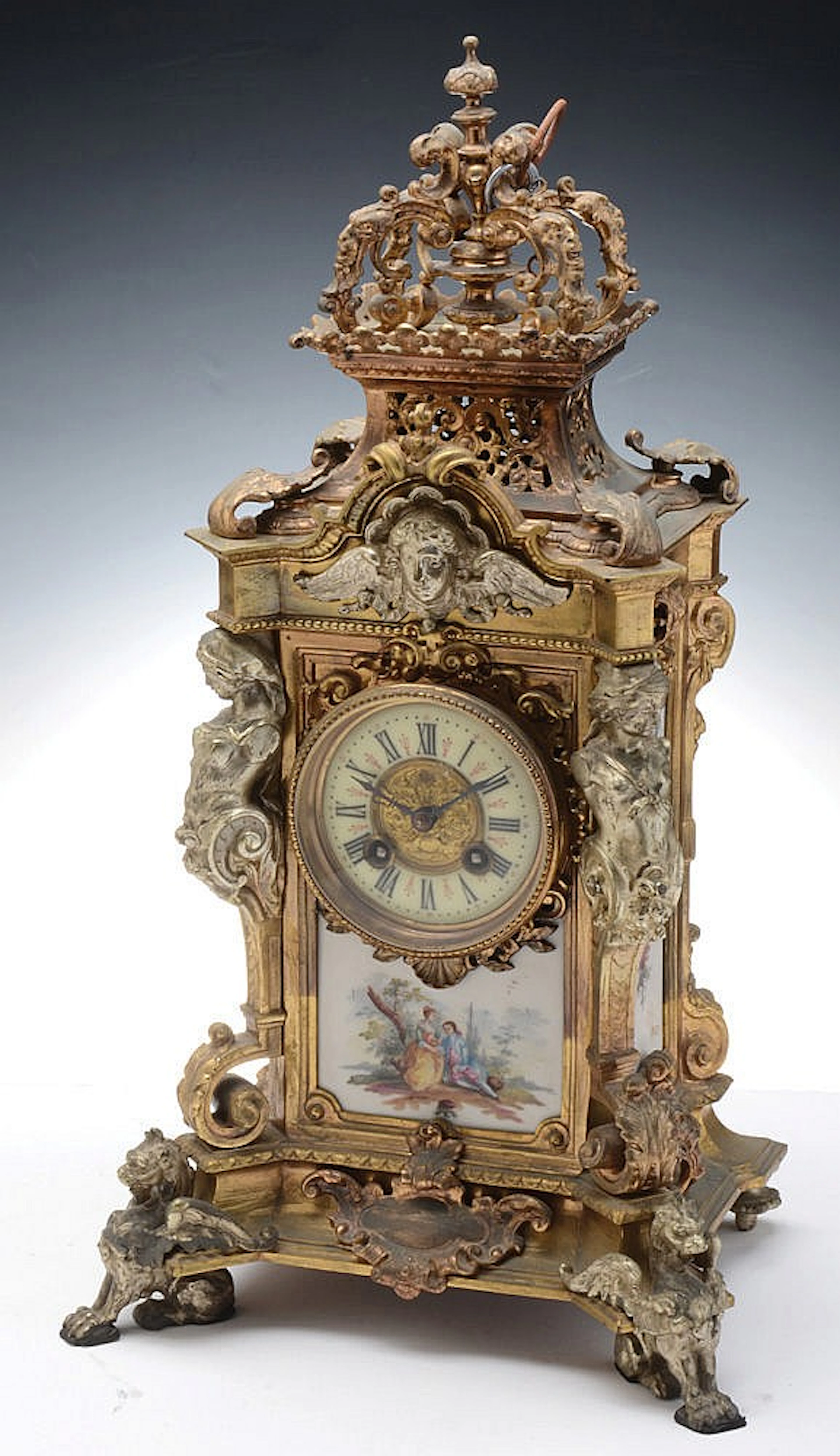 An Impressive and high quality German porcelain and bronze Clock