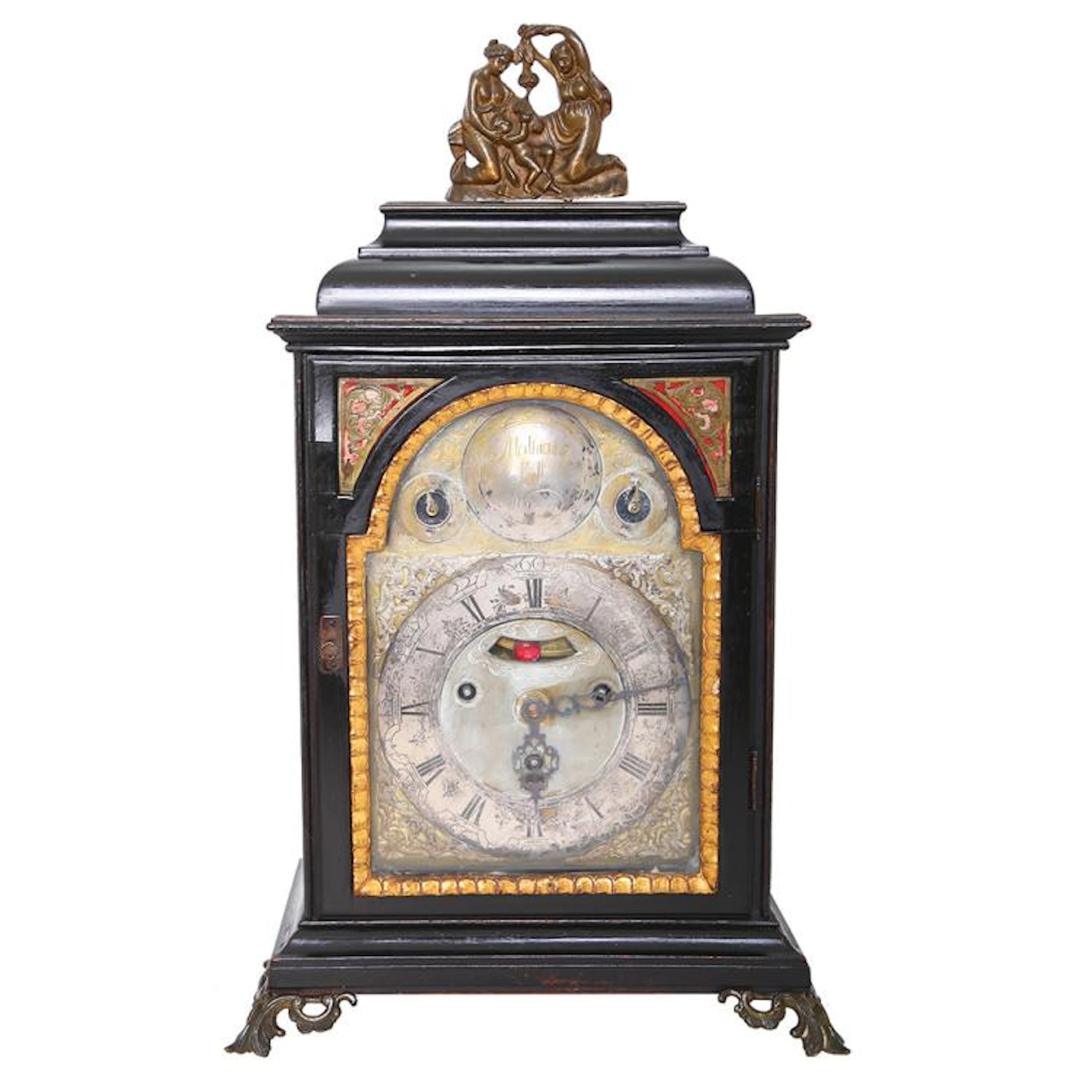 AN ANTIQUE BRACKET CLOCK