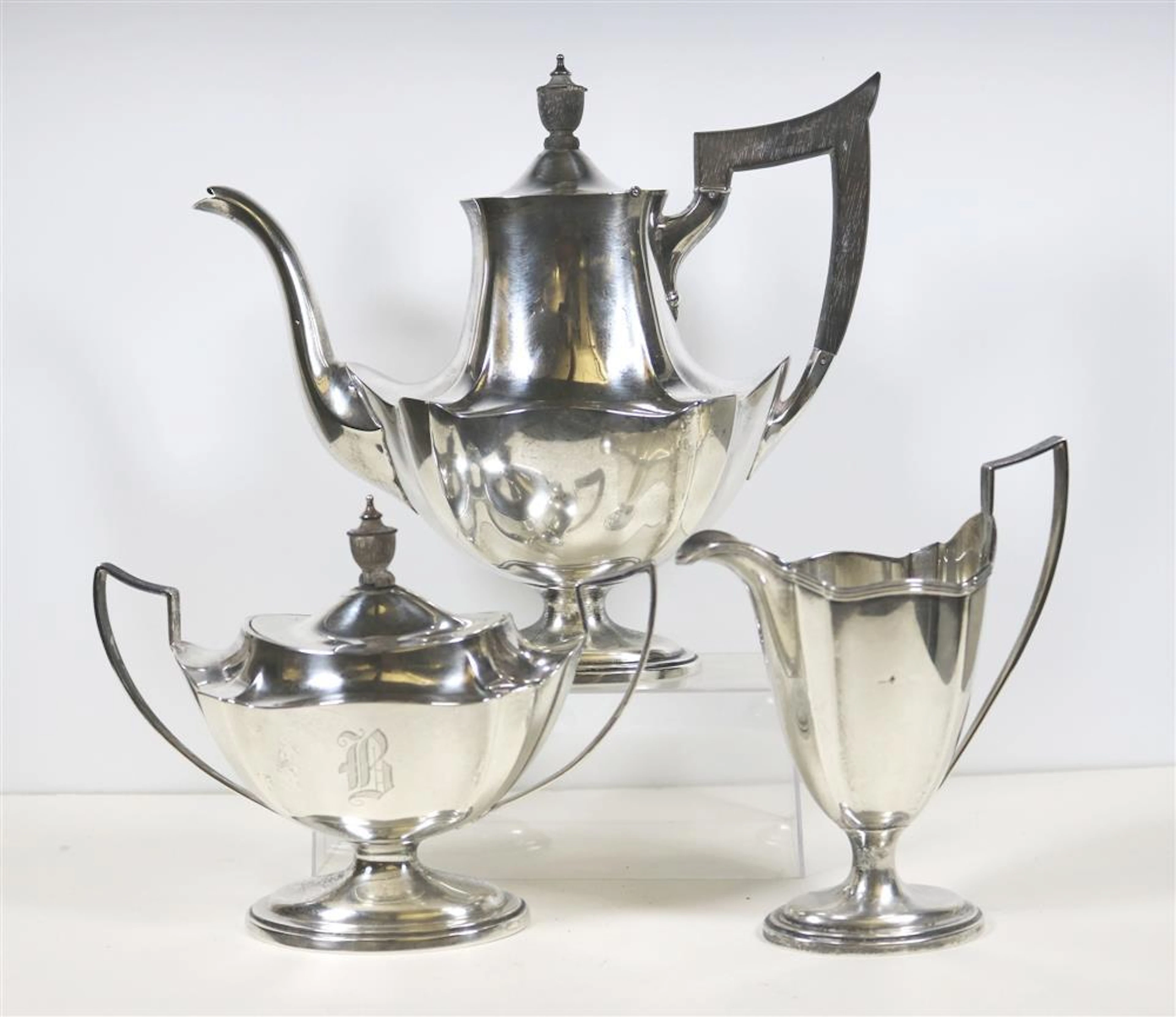 THREE-PIECE EARLY 20TH CENTURY GORHAM CO. STERLING SILVER DEMITASSE SET.