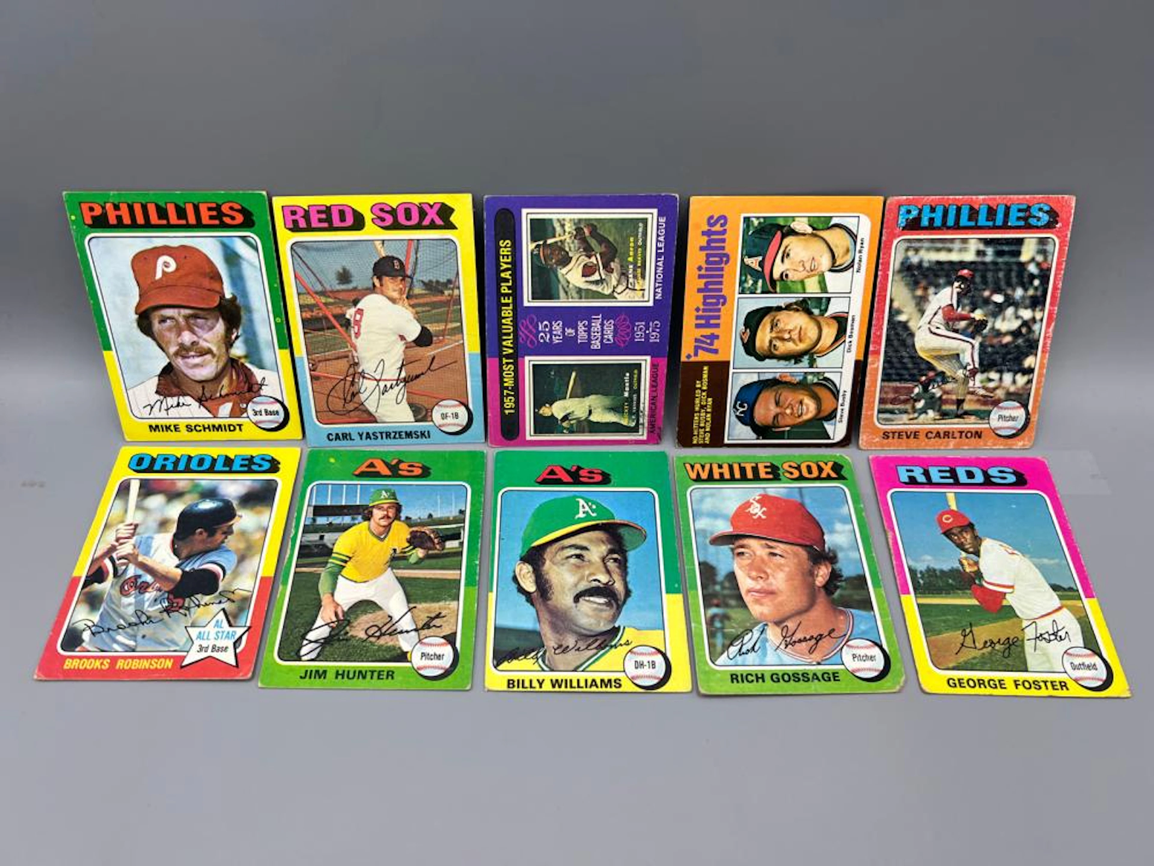 Lot of (10) 1975 Topps HOFers & Stars - Schmidt