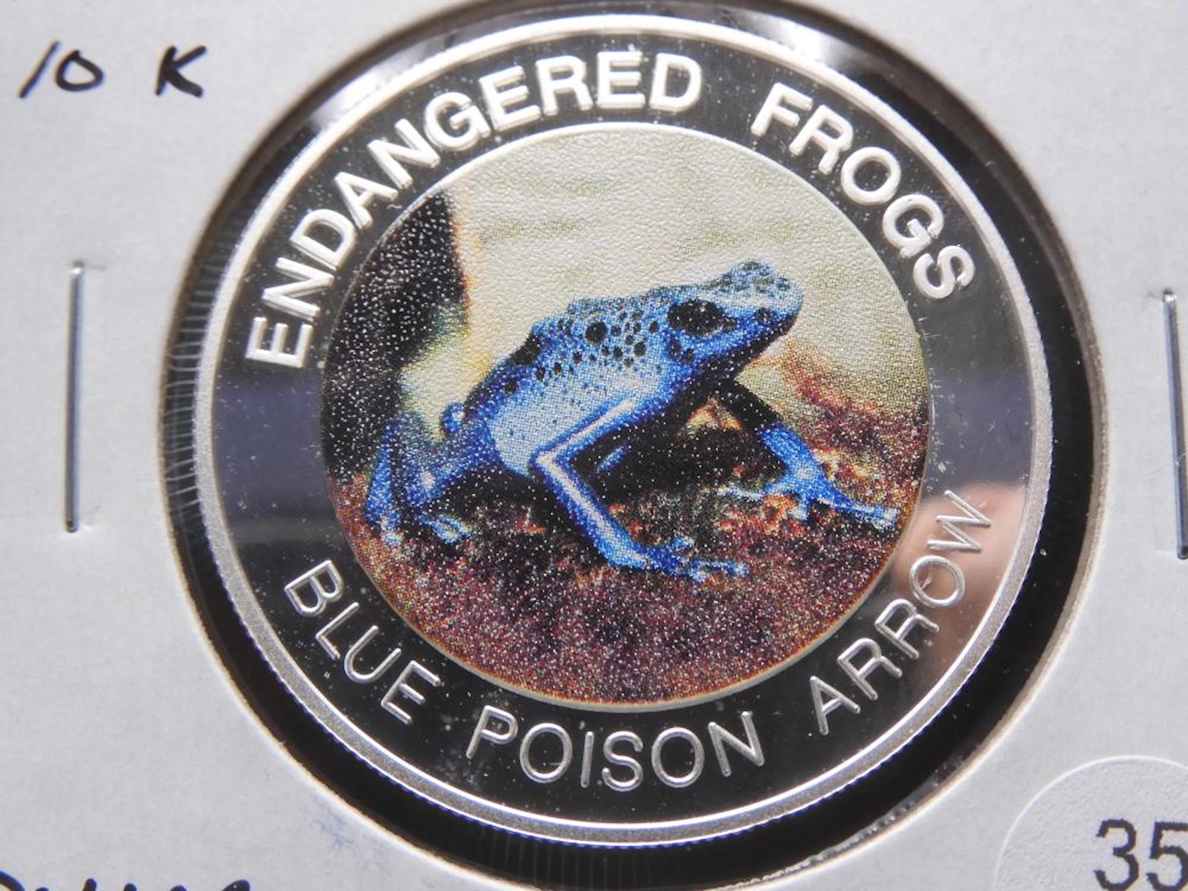 2010 Malawi 10 Kwaacha. Blue Poison Arrow Frog. Dollar Size Coin.