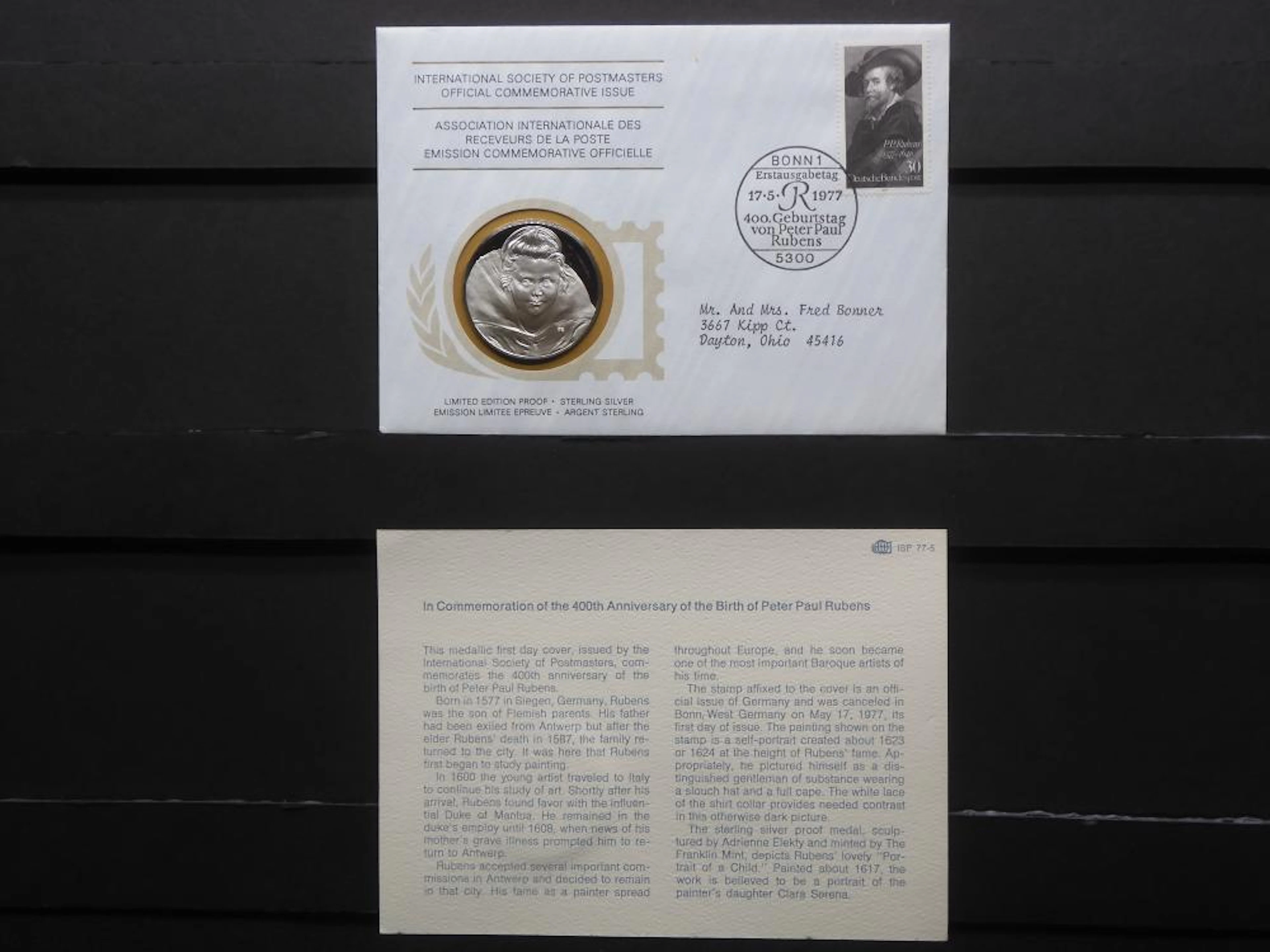 STERLING SILVER First Day Cover - Commem