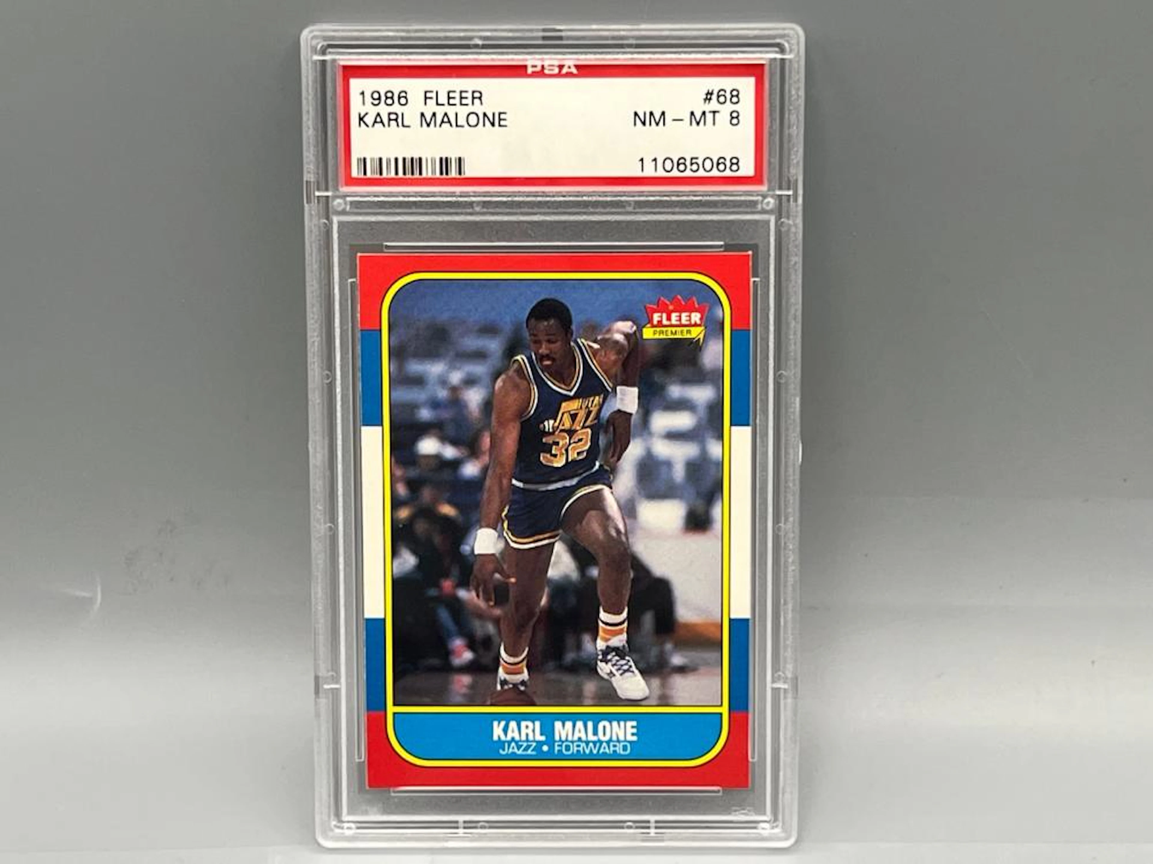 1986-87 Fleer Karl Malone RC #68 PSA 8