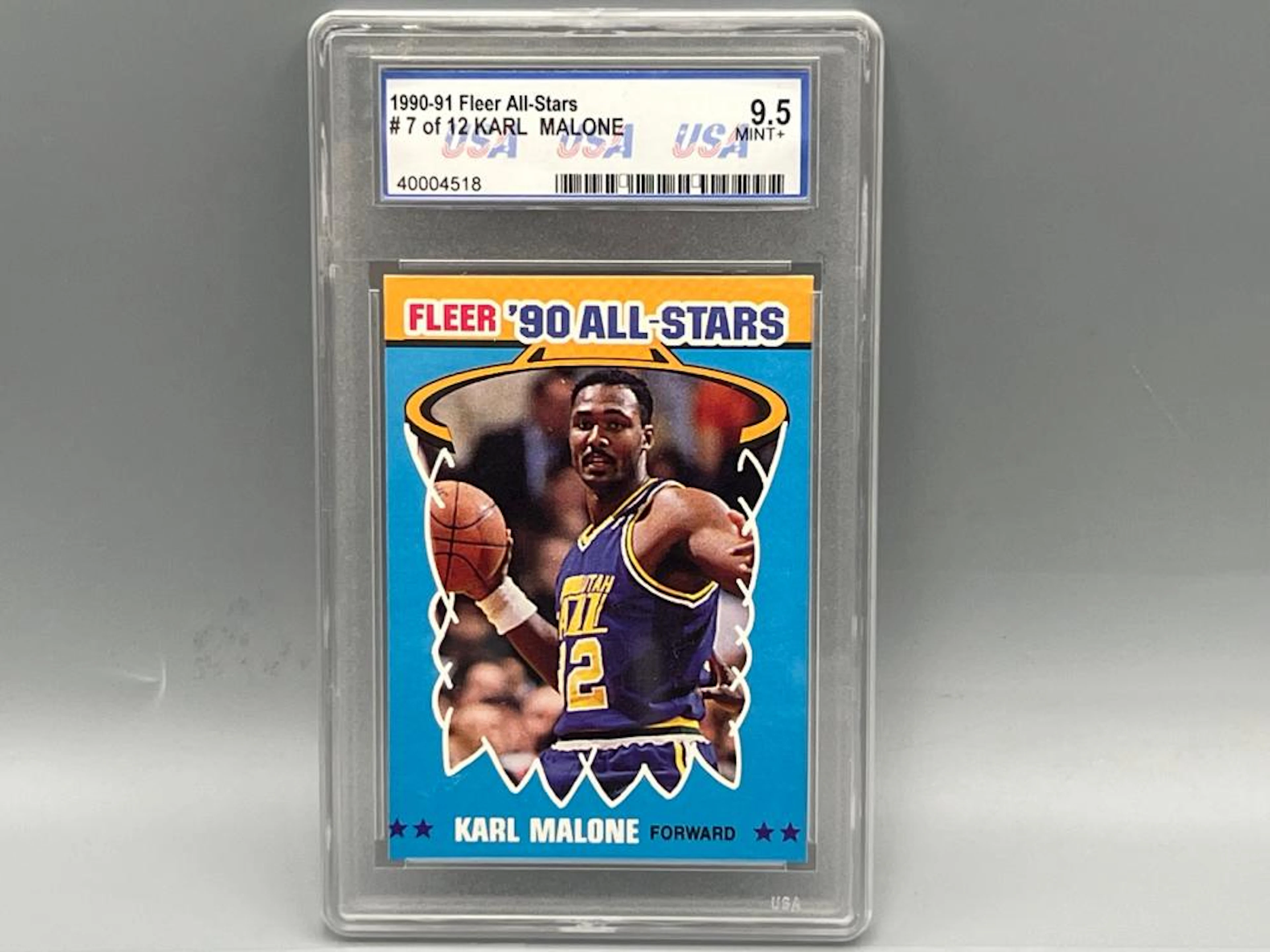 1990-91 Fleer All Stars Karl Malone #7 USA Grading 9.5