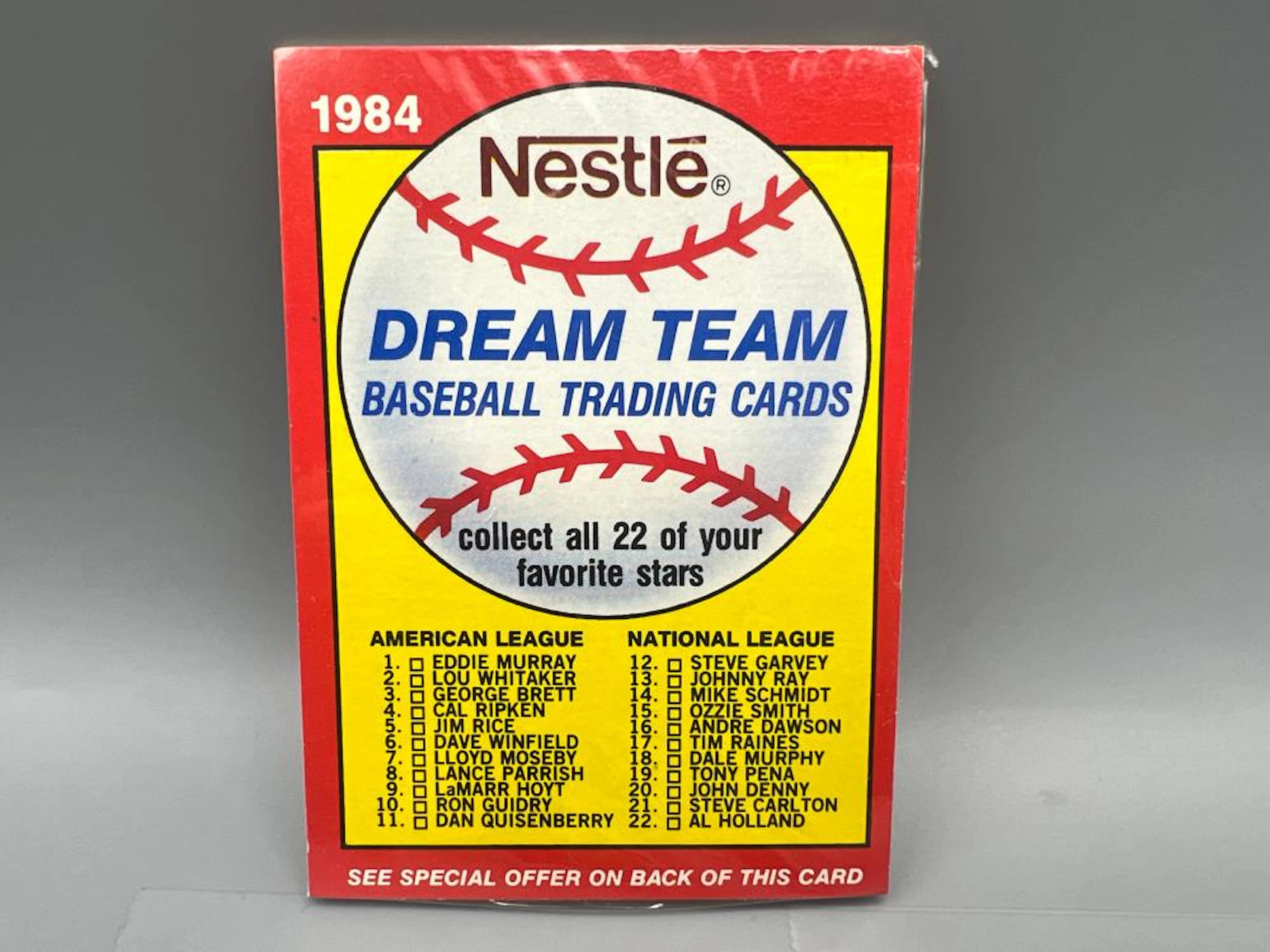 1984 Nestle Dream Team Baseball Unopened Wax Pack - Cal Ripken Jr. On Back