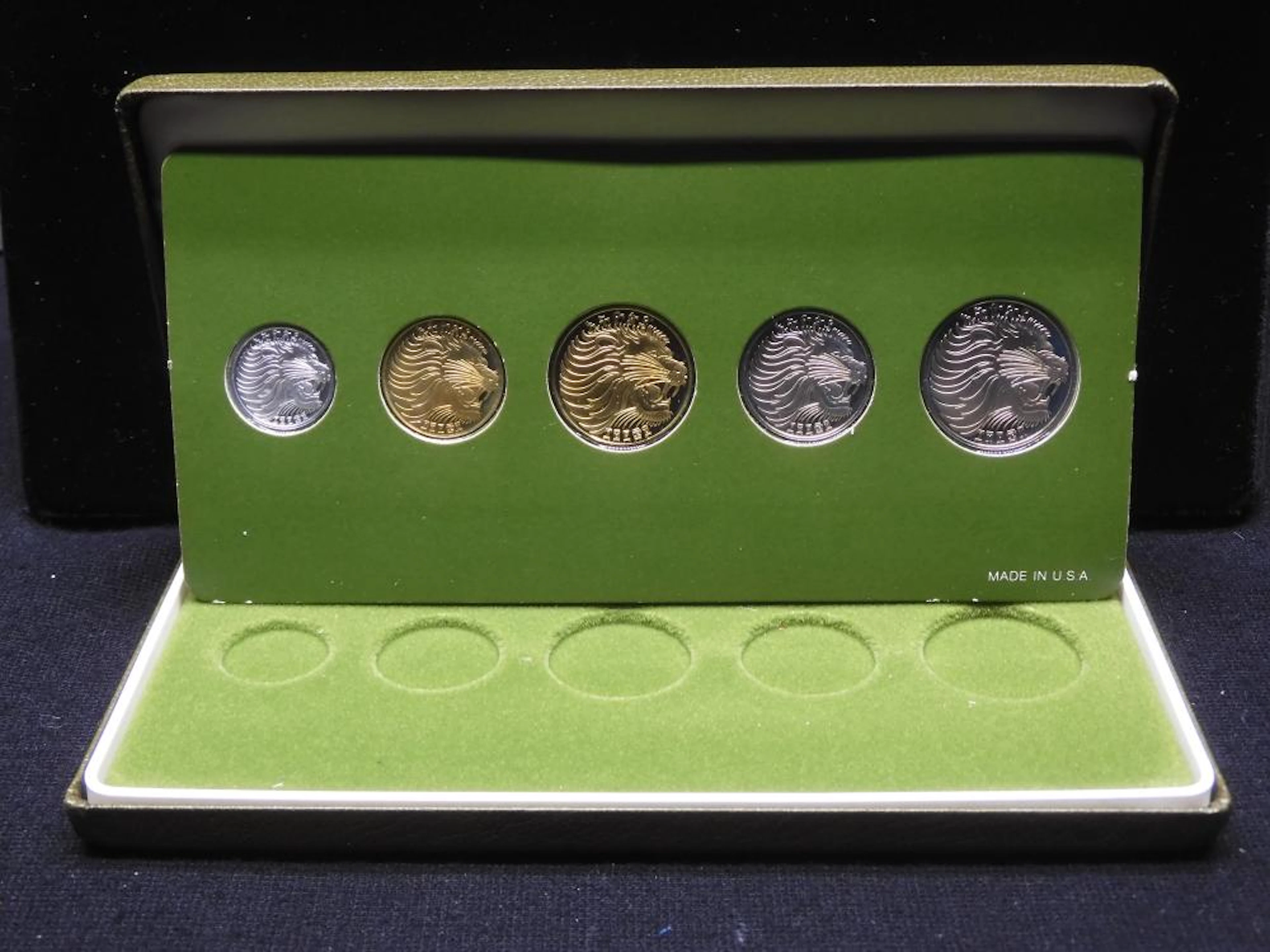 1977 Franklin Mint Ethiopia Proof Set - 5 Coin Set
