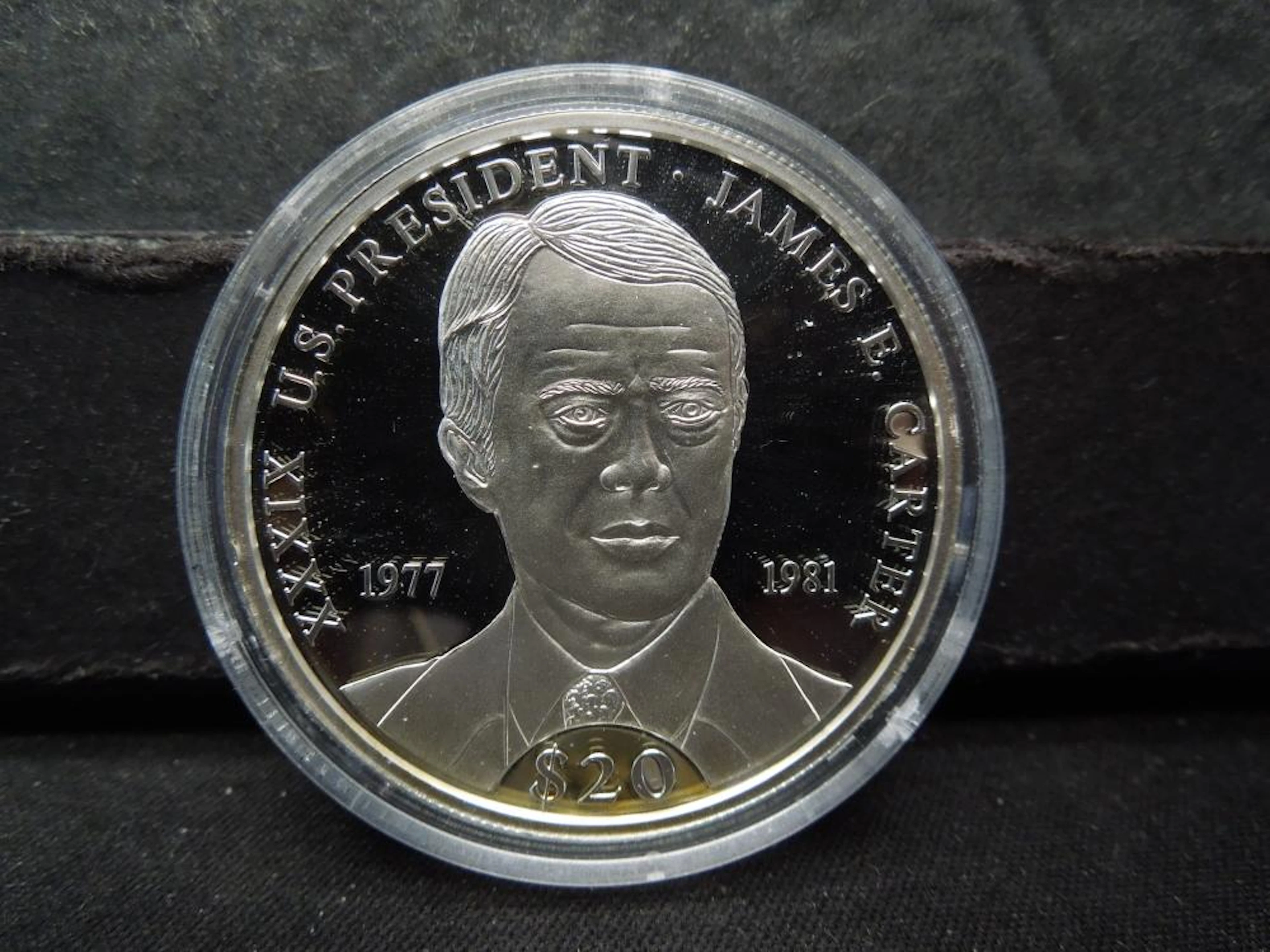 Liberia 2000 $20 Proof 20g .999 Silver Presidents Of The USA - James E. Carter