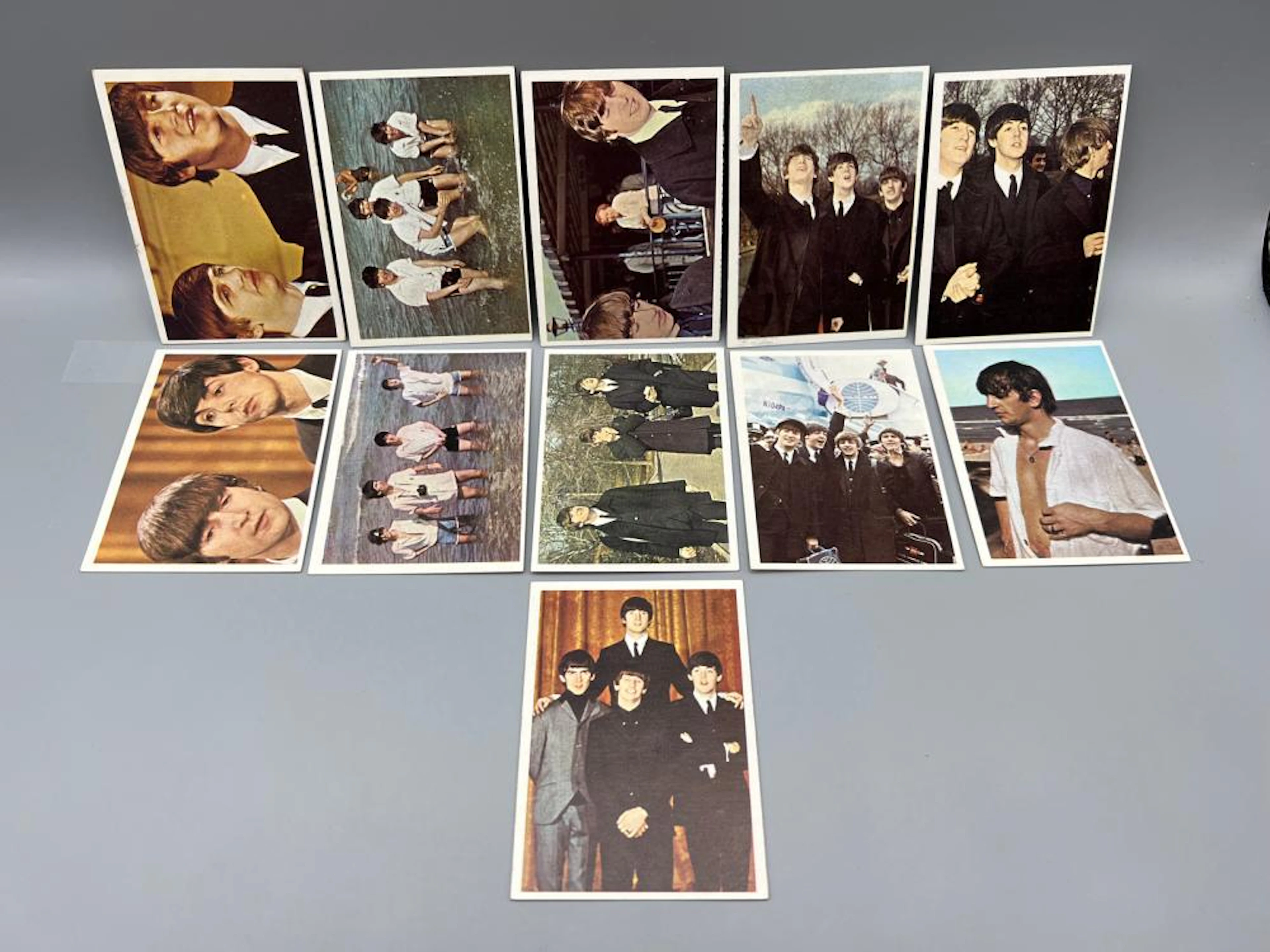 Lot of (11) 1964 Topps Beatles Color Cards - Varying Conditions