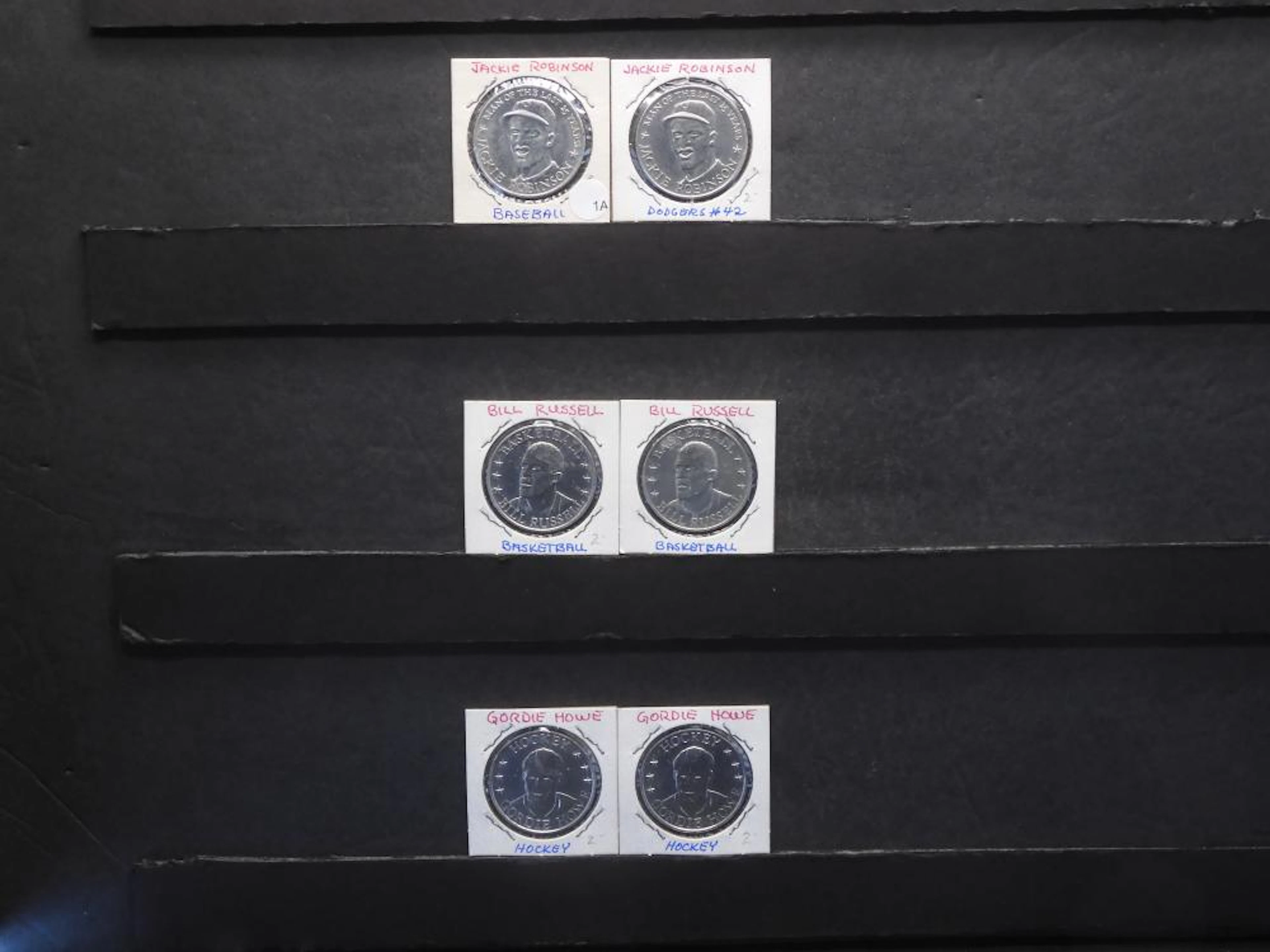 Six Sports Coins - 2 Baseball Jackie Robinson