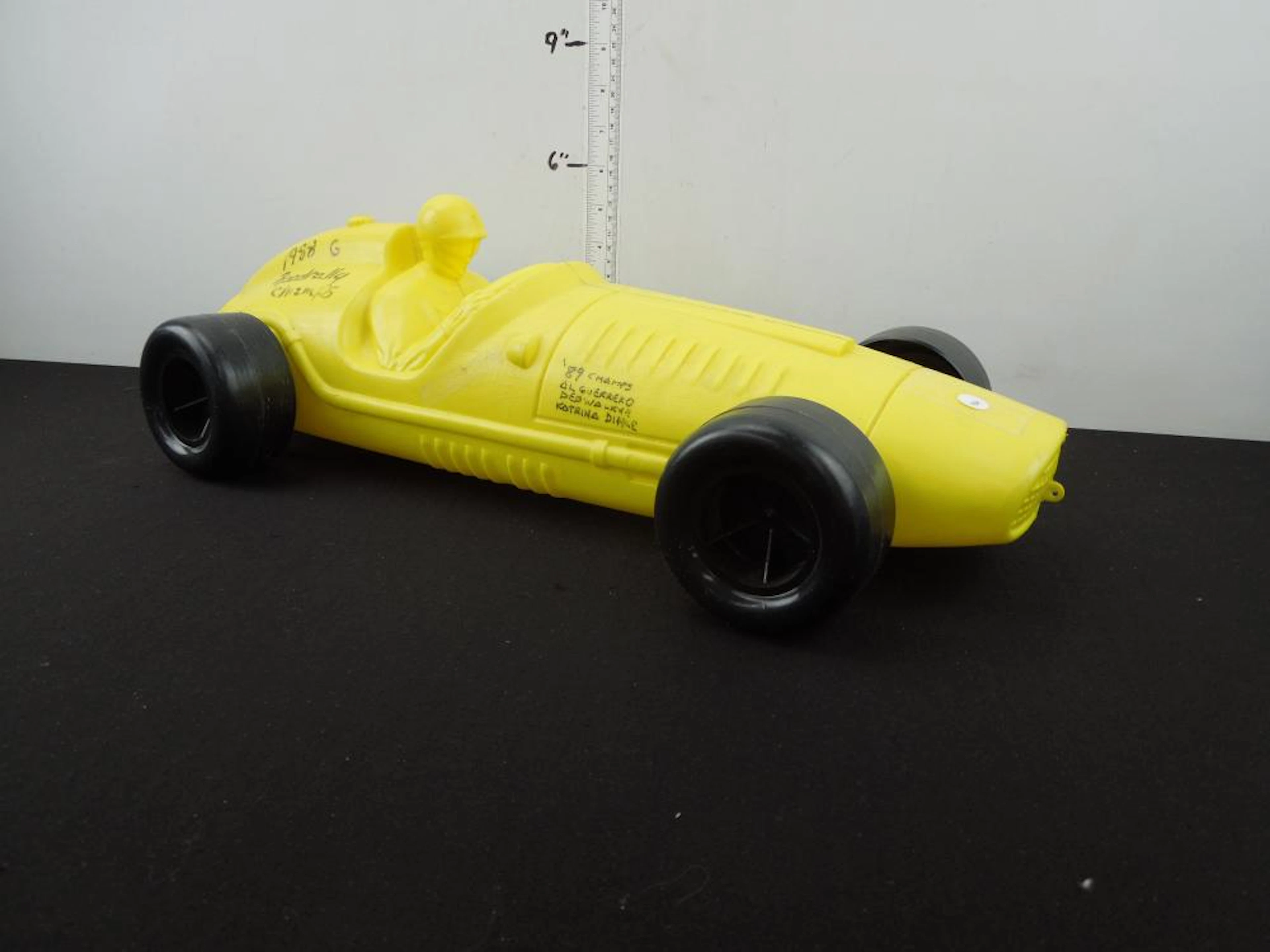 Juguetes Otto Krauss Blow Molded Plastic Racing Car, Approximately 20" Long