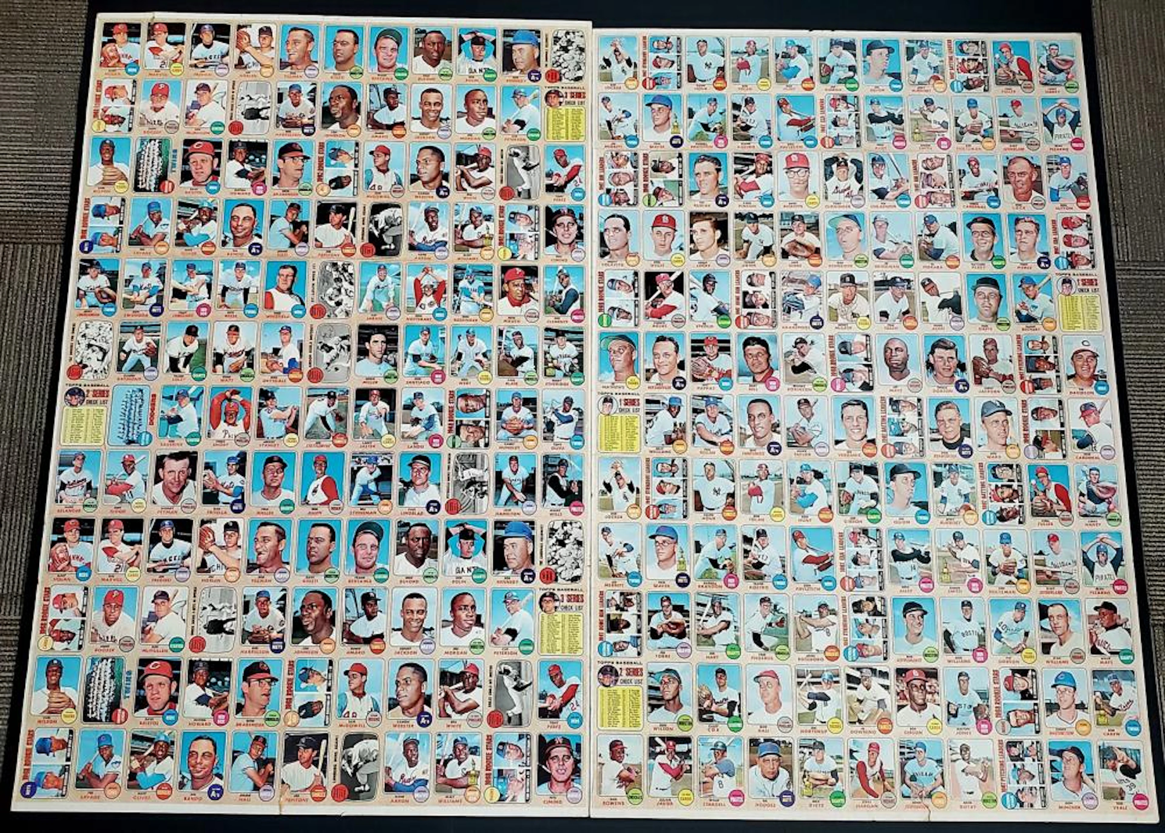 1968 Topps Baseball Uncut Baseball Card Sheets (Lot of 2)...