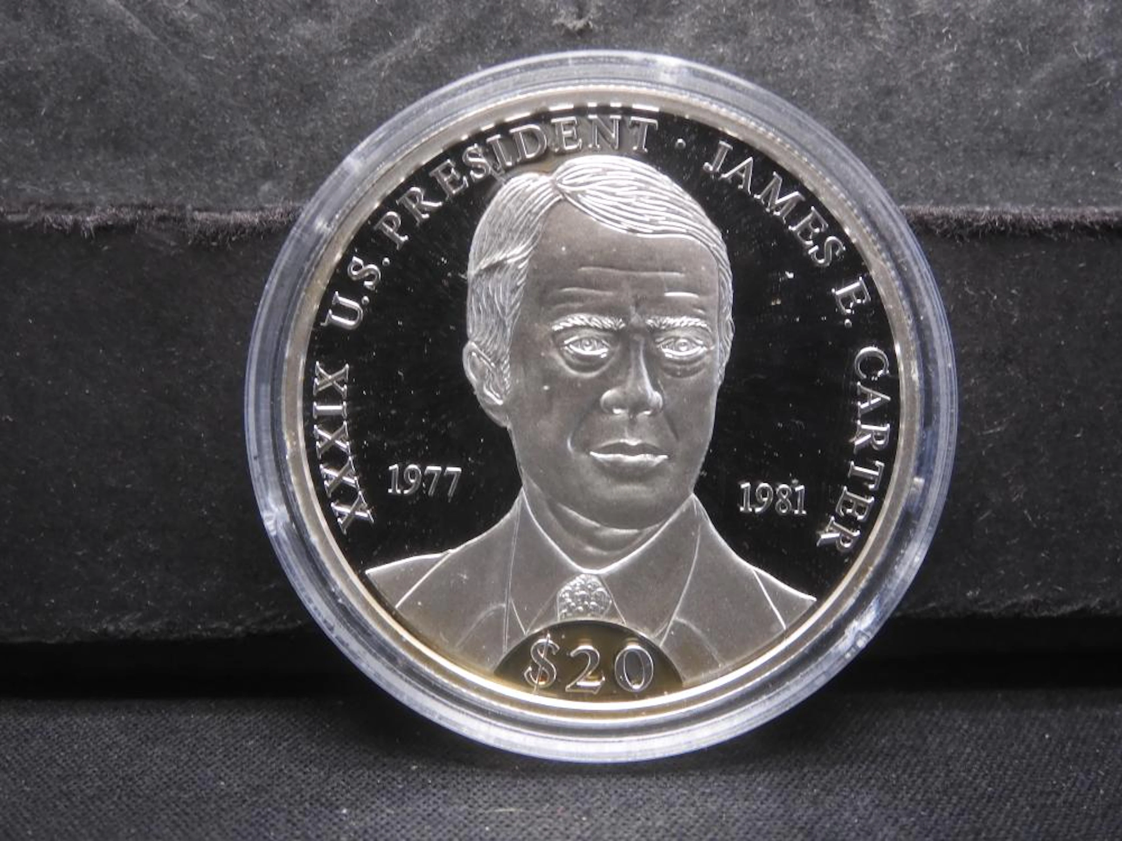 Liberia 2000 $20 Proof 20g .999 Silver Presidents Of The USA - James E. Carter