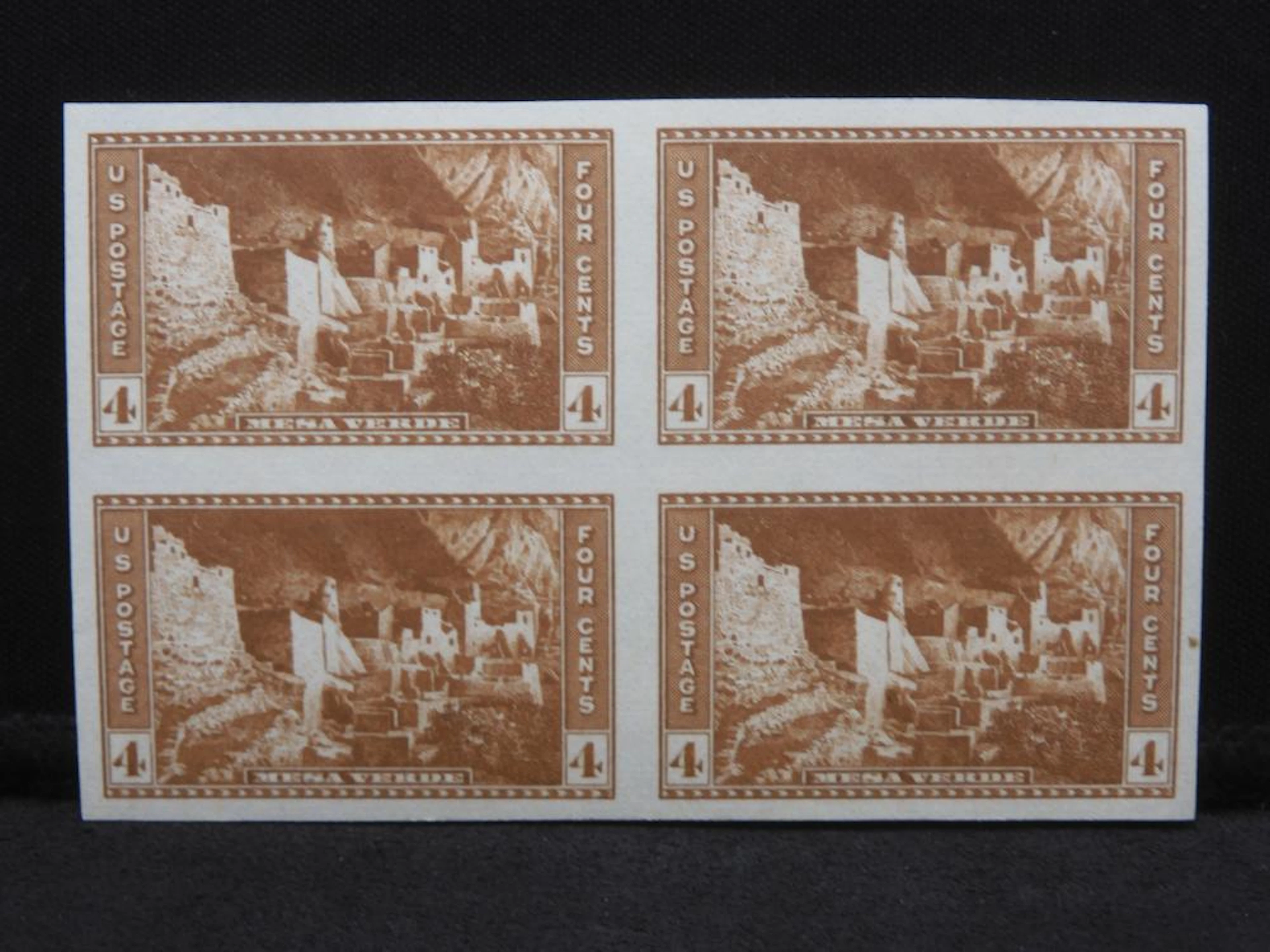 1935 Mesa Verde Nat'l Park Series 4-Cent Block Of 4 U.S. Stamps. Scotts #759.