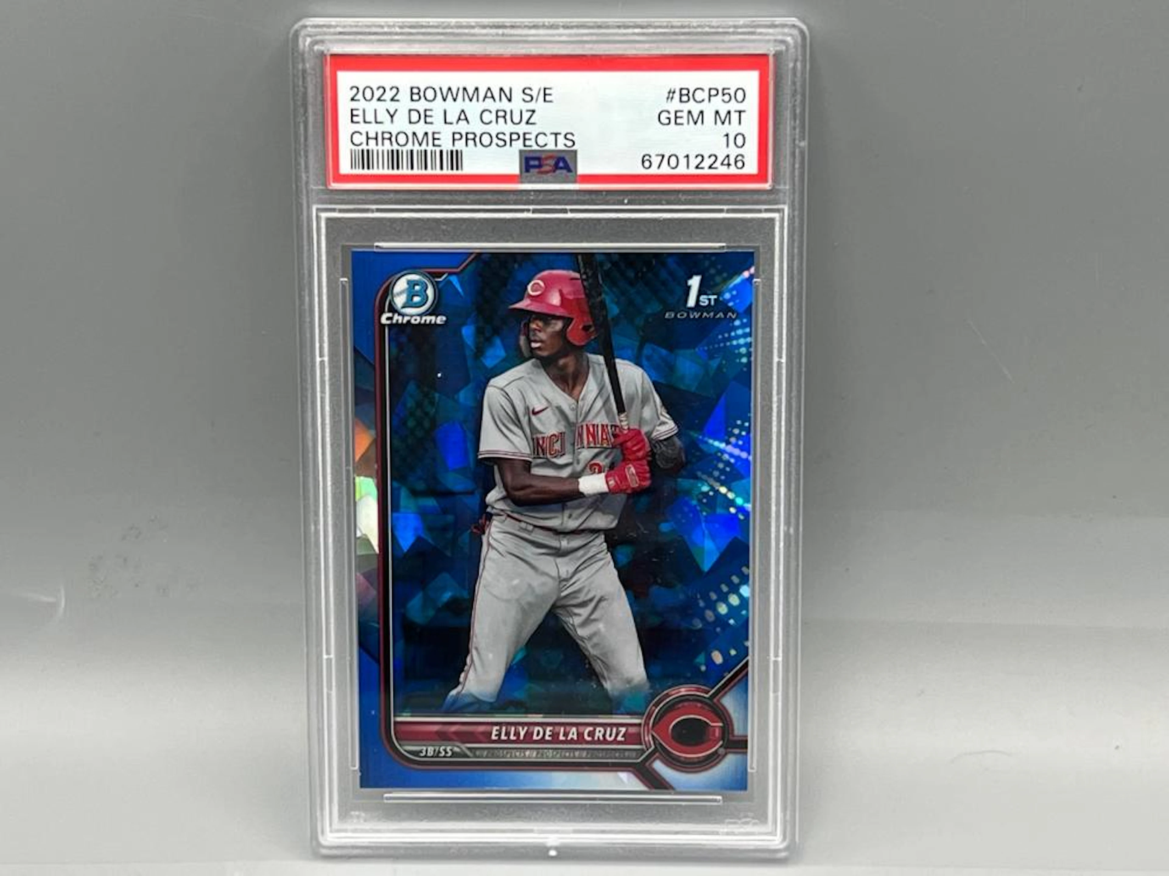 2022 Bowman Chrome Sapphire Elly De La Cruz 1st Bowman RC #BCP50 PSA Gem Mint 10