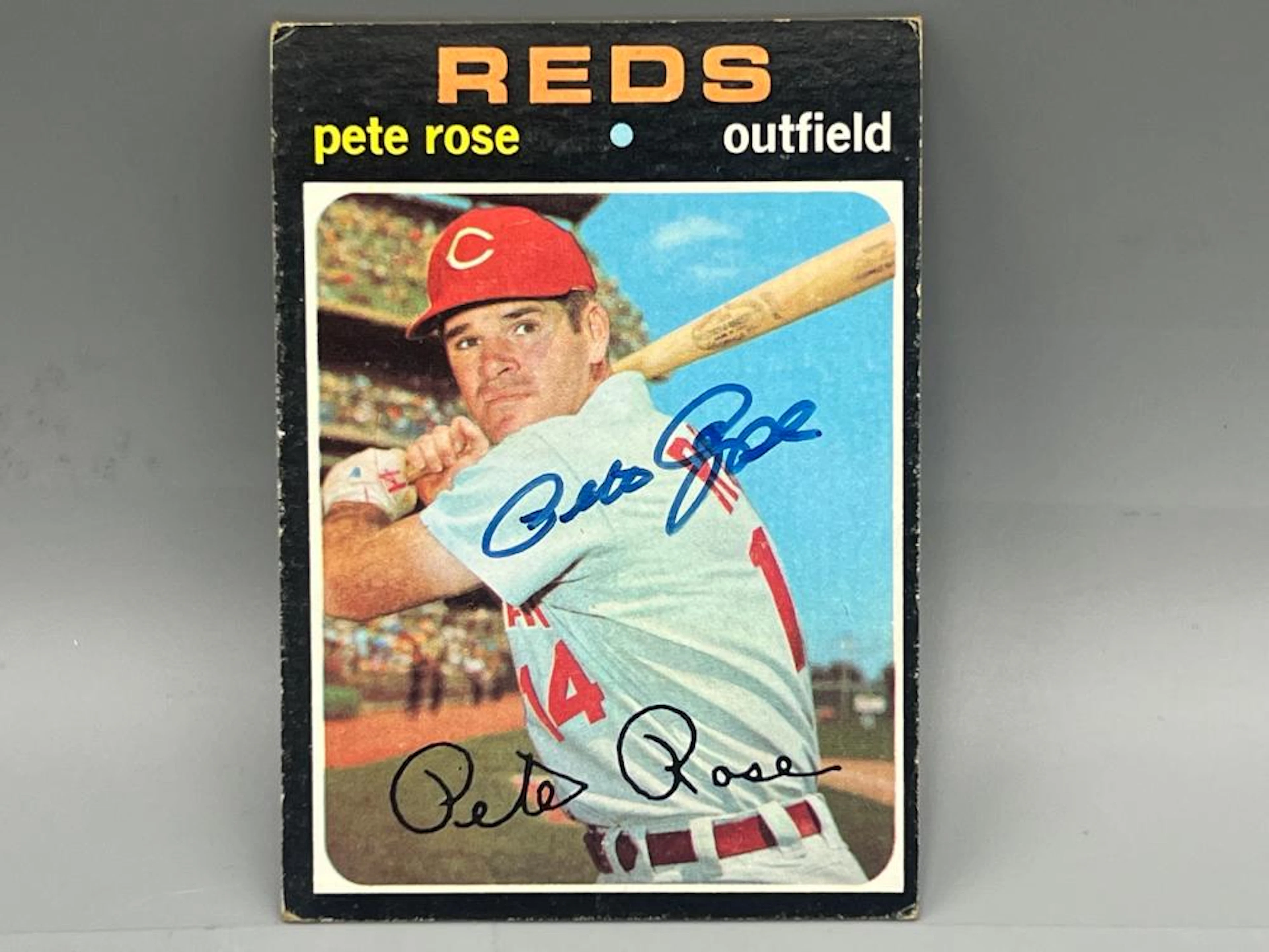 1971 Topps Pete Rose #100 Signed Card - No COA - Signed...