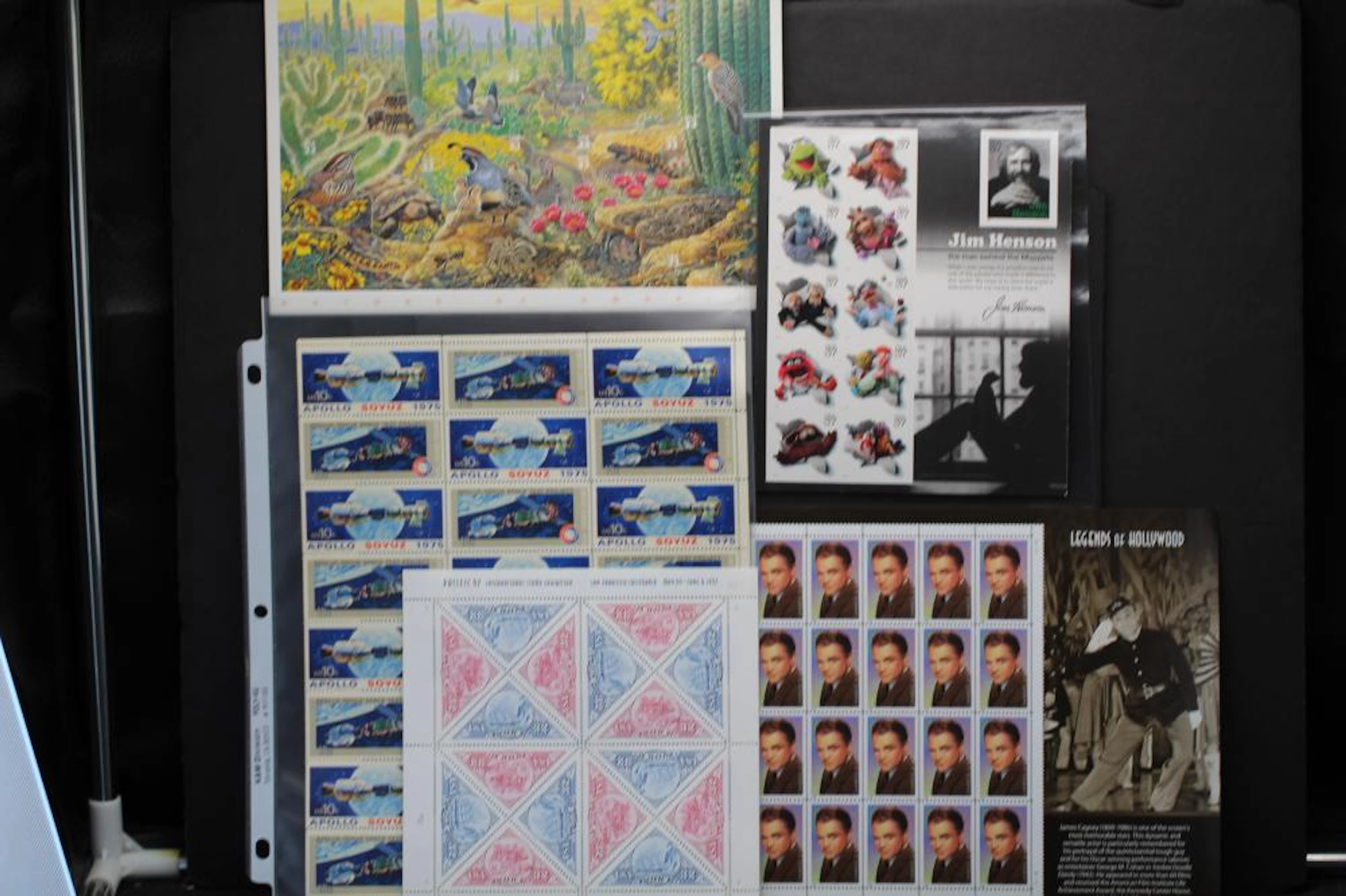 Folder With 5 Mint Sheets of U.S. Stamps