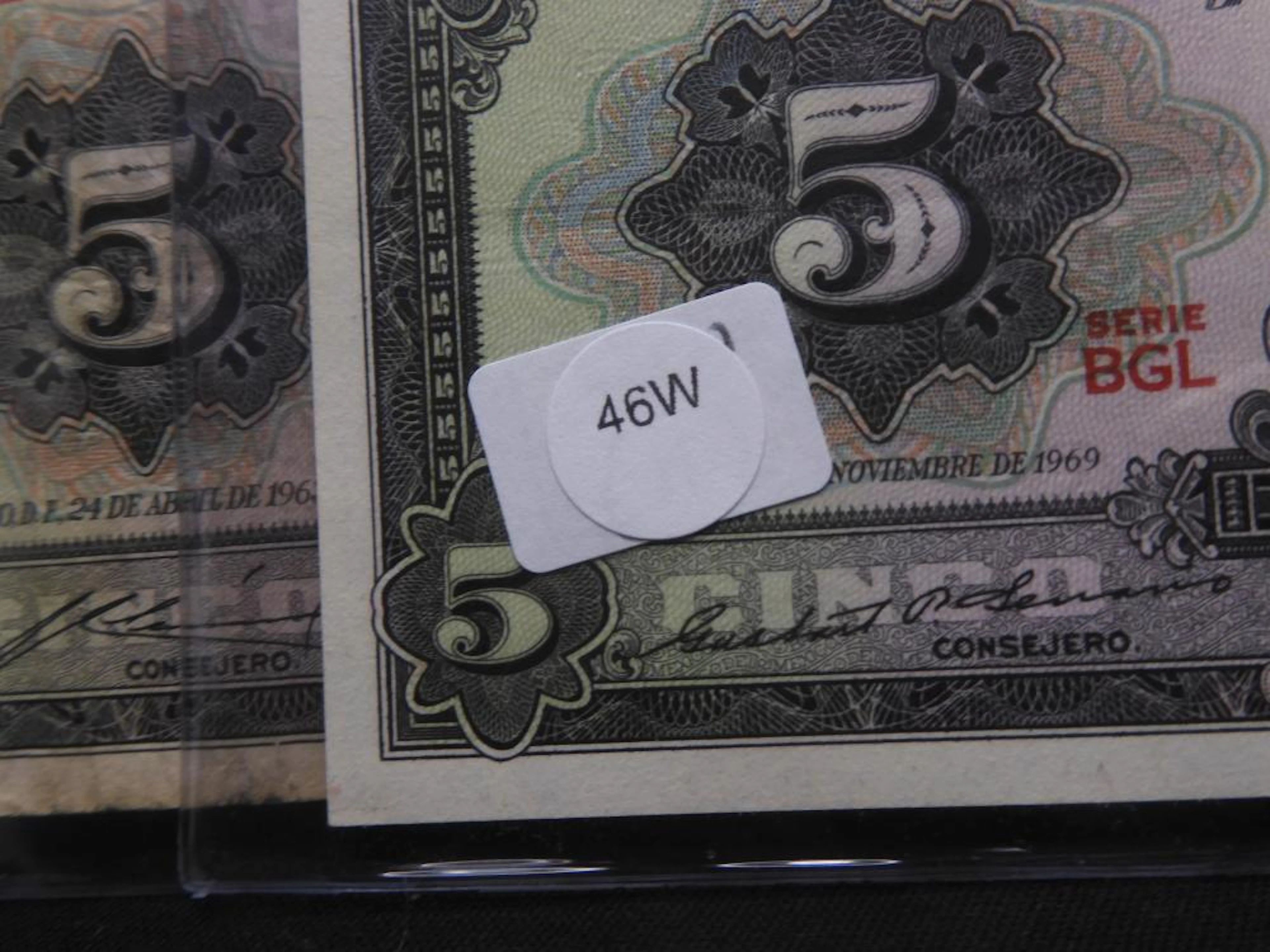 3 Mexican 5 Peso Notes Uncirculated