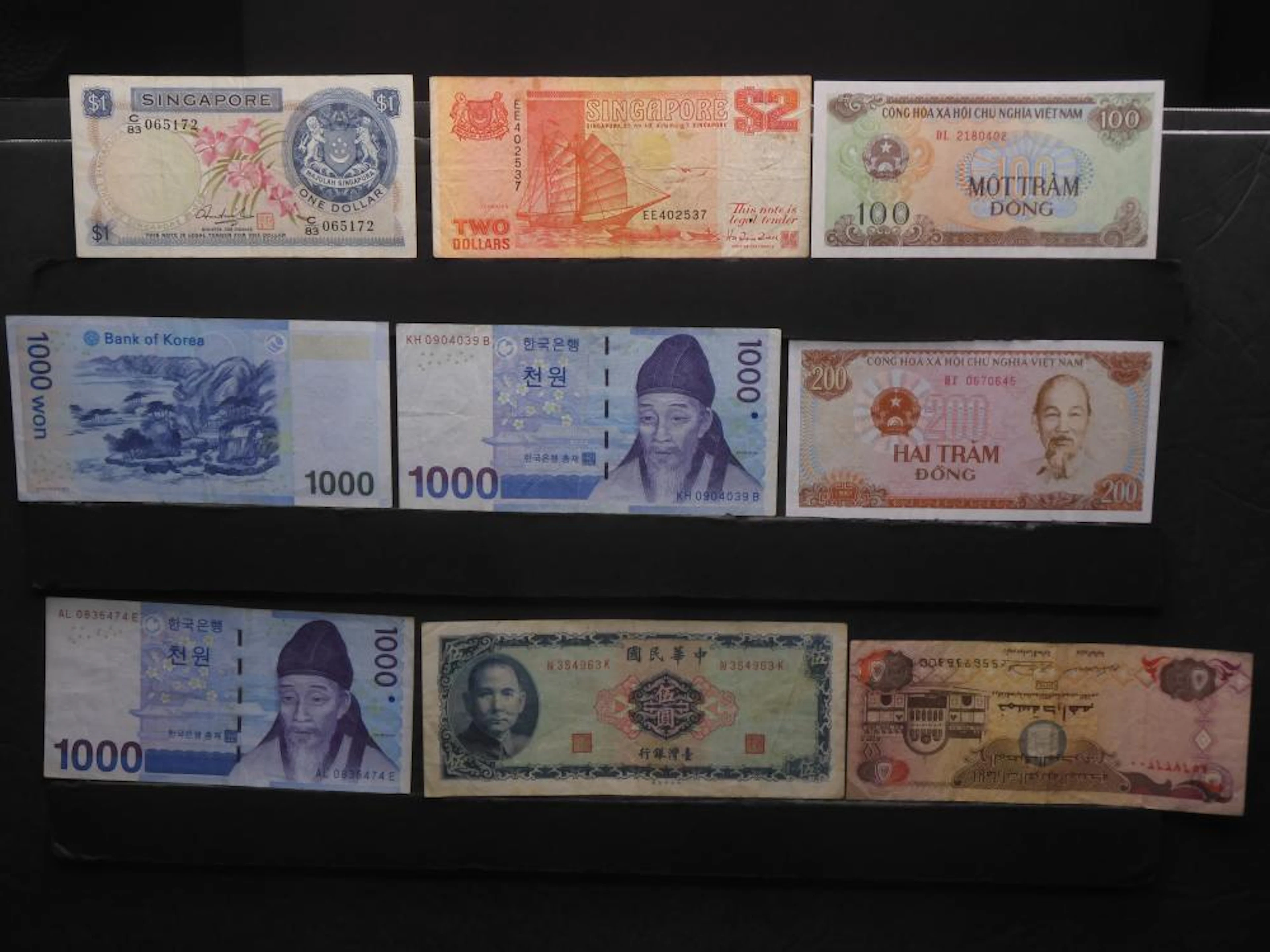 9 Assorted Asian Notes