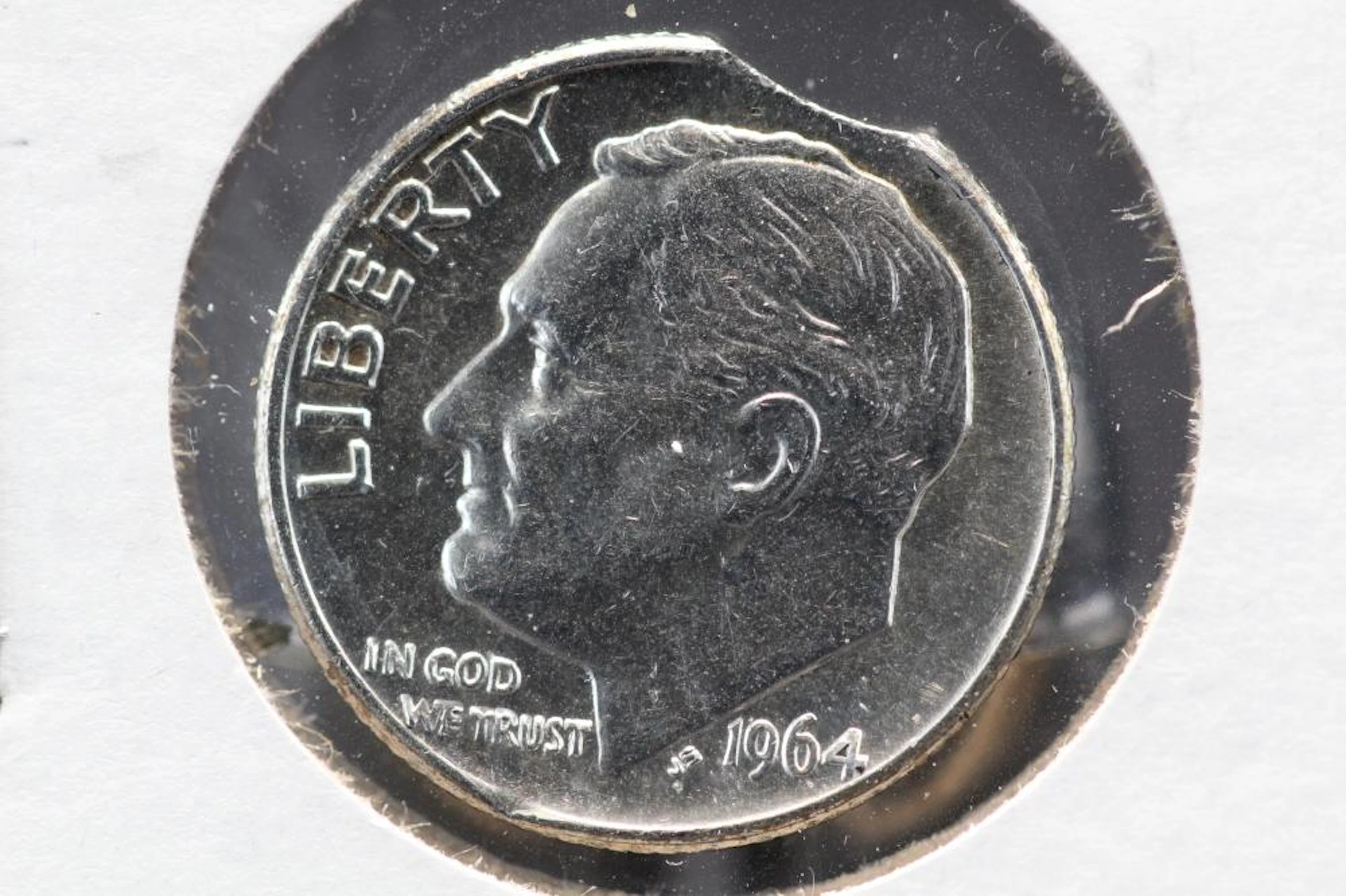 1964-D Roosevelt Dime Clipped Edge