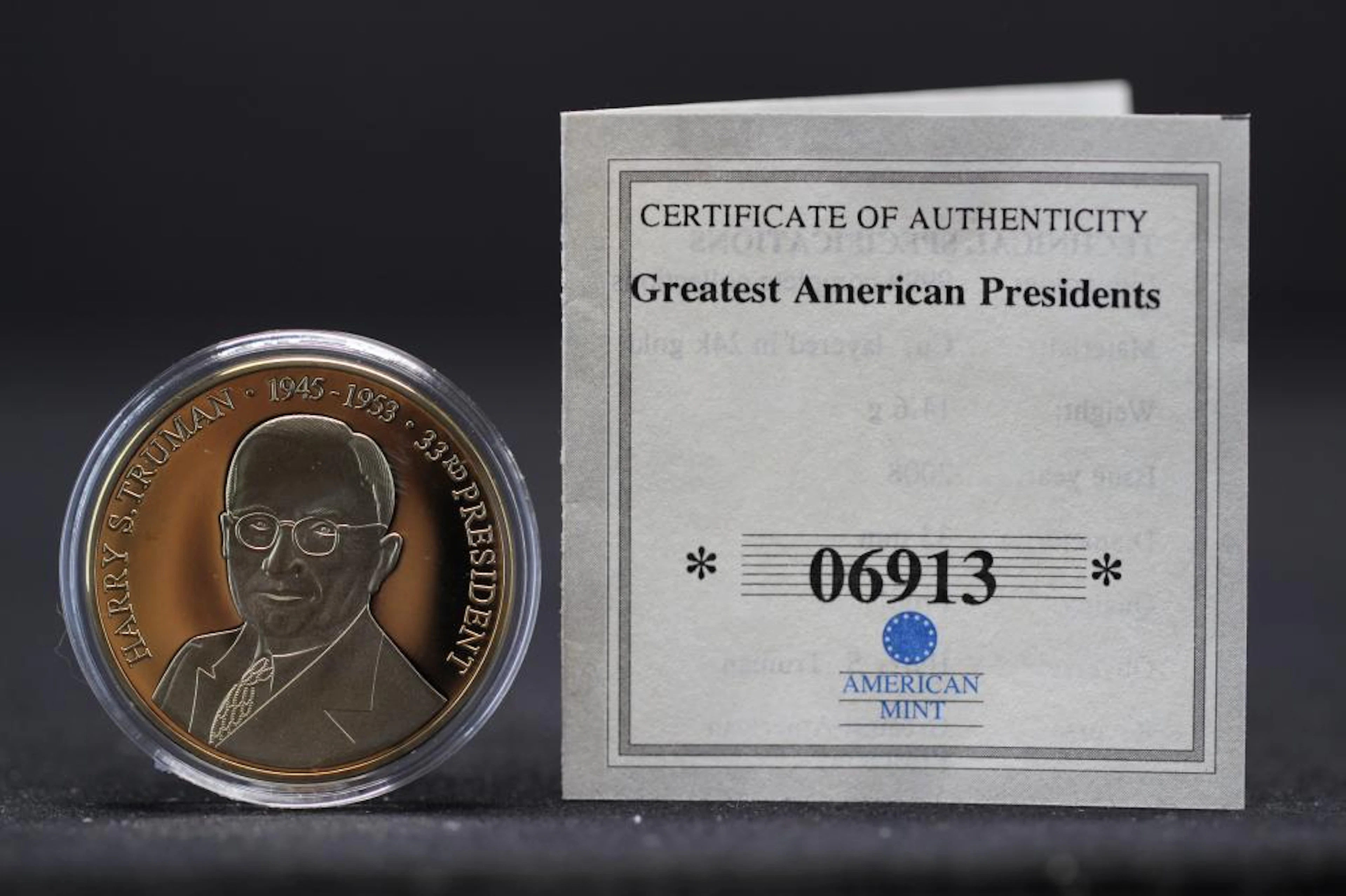2008 24k Gold Layered Harry Truman Coi