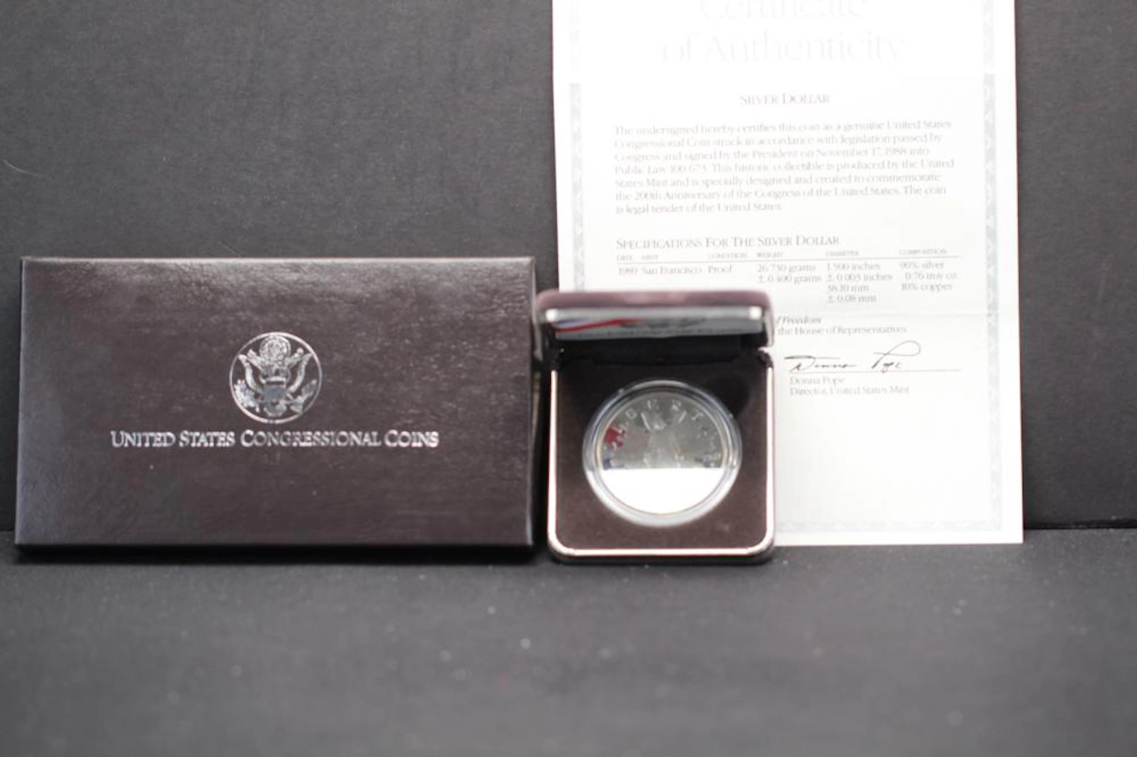 1989-S US Mint Congressional Coin Silver Dollar