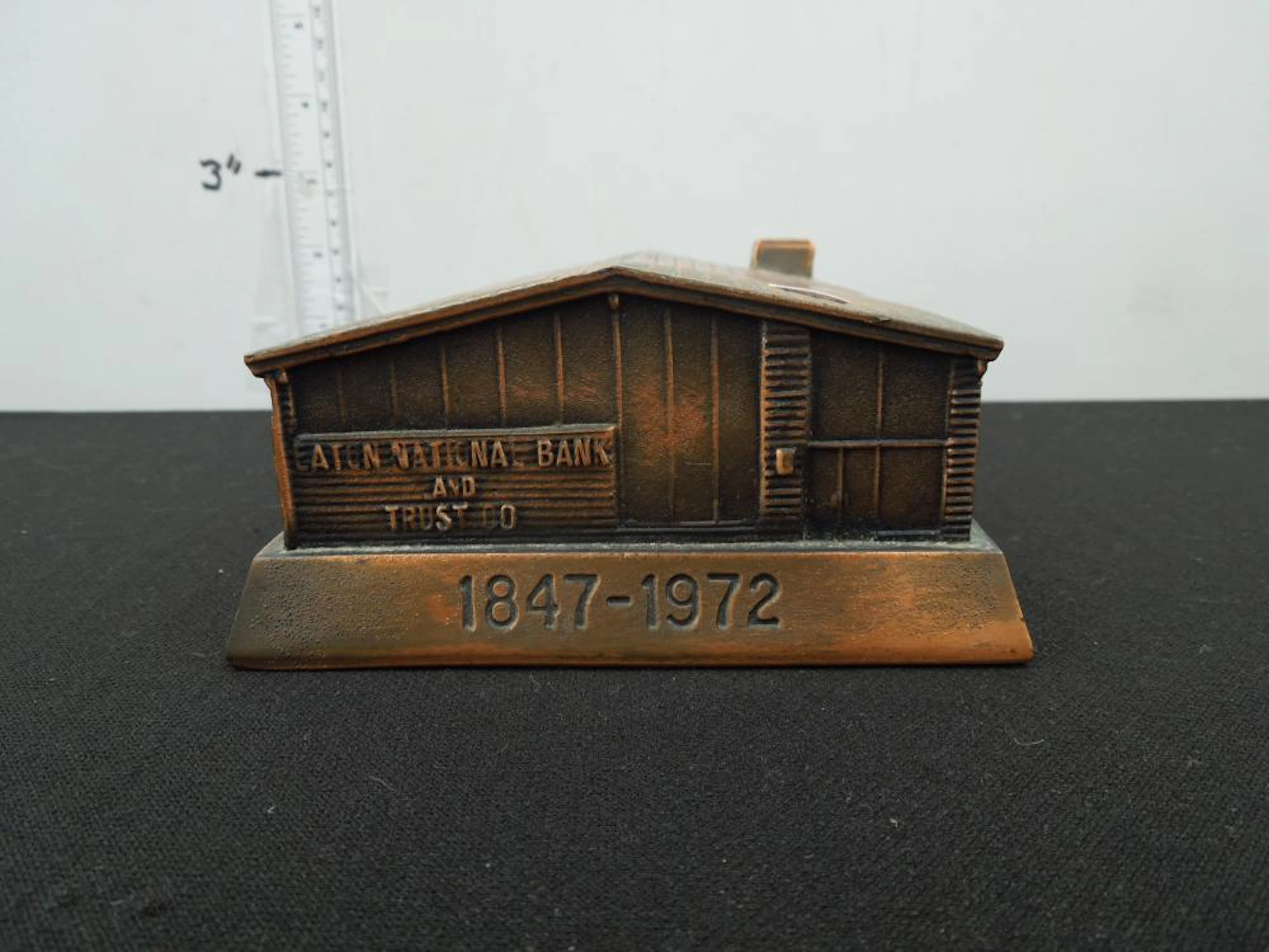 1847 - 1972 Eaton National Bank & Trust Copper Coin Bank -No key!