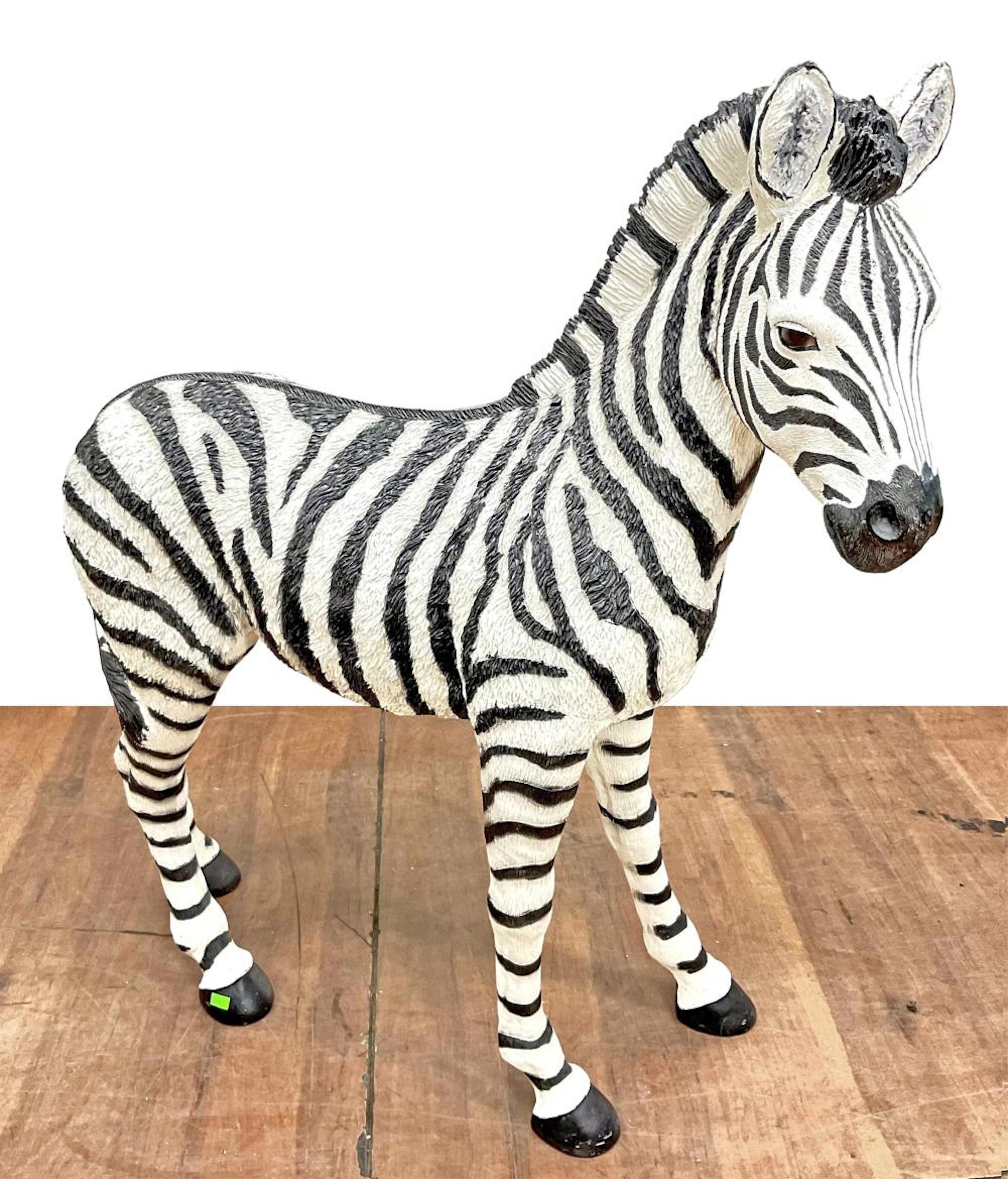 Contemporary 36in Resin Zebra Sculpture