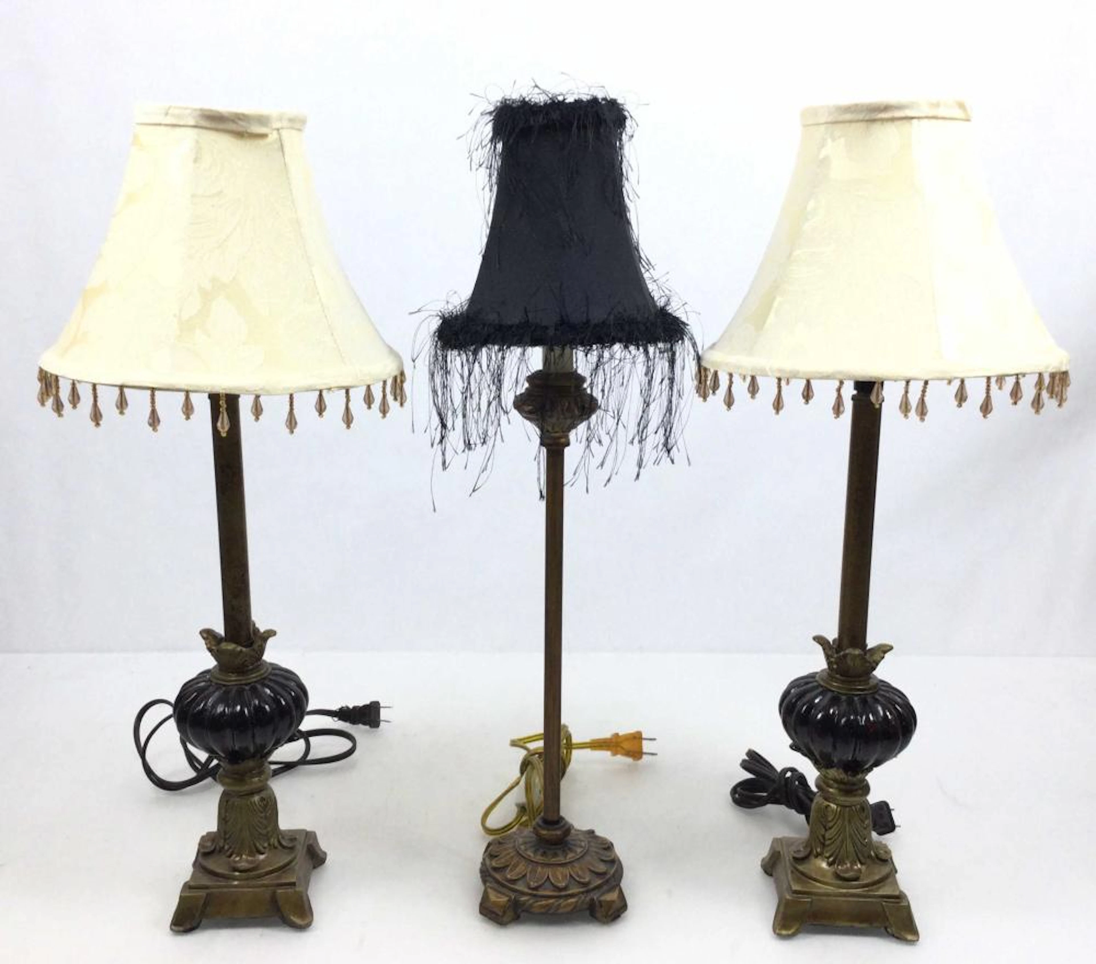 (3) Traditional Candlestick Style Table Lamps