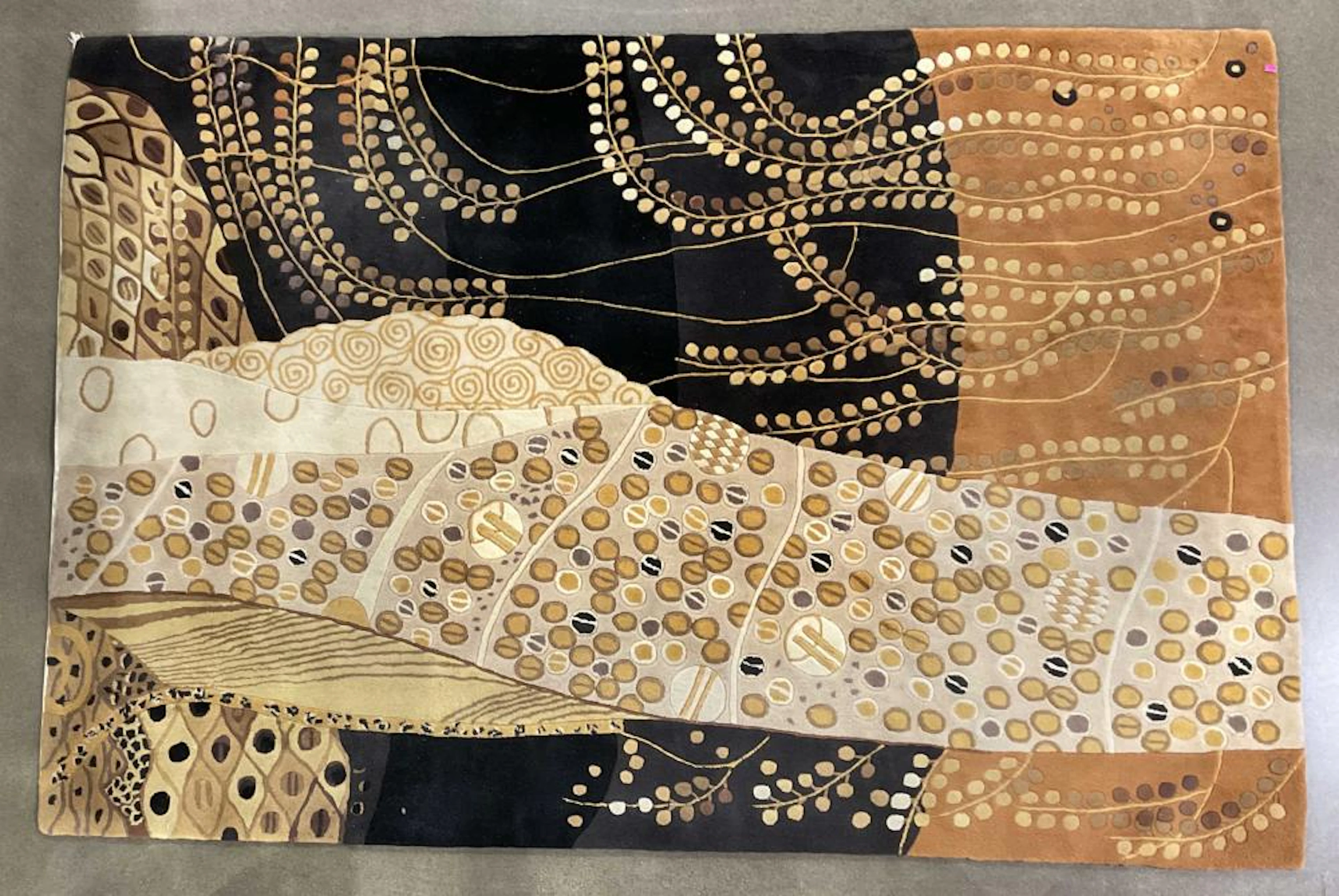 96in Steamex Gustav Klimt Influenced Wool Area Rug
