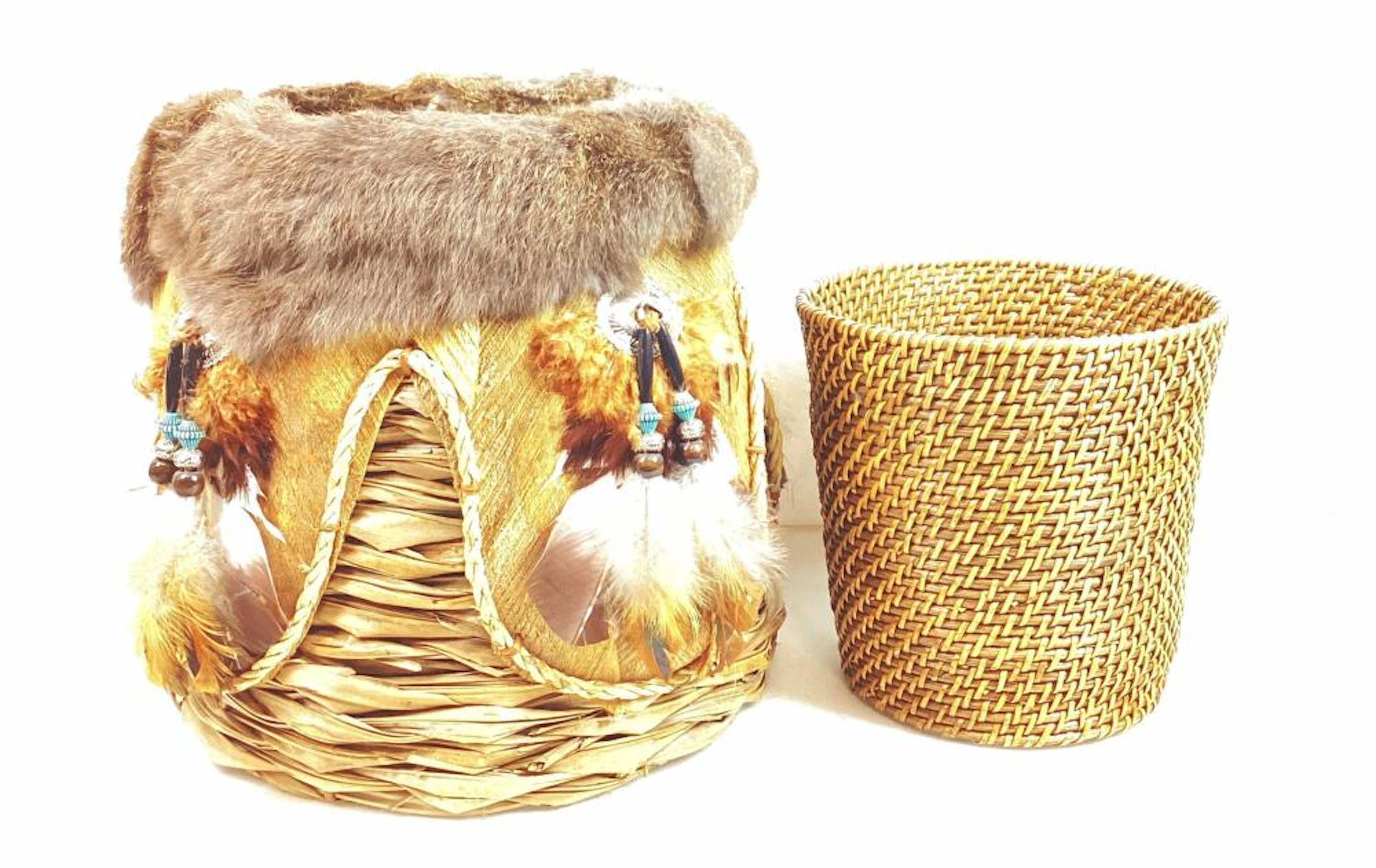 (2) Hand Woven Native American Style Baskets
