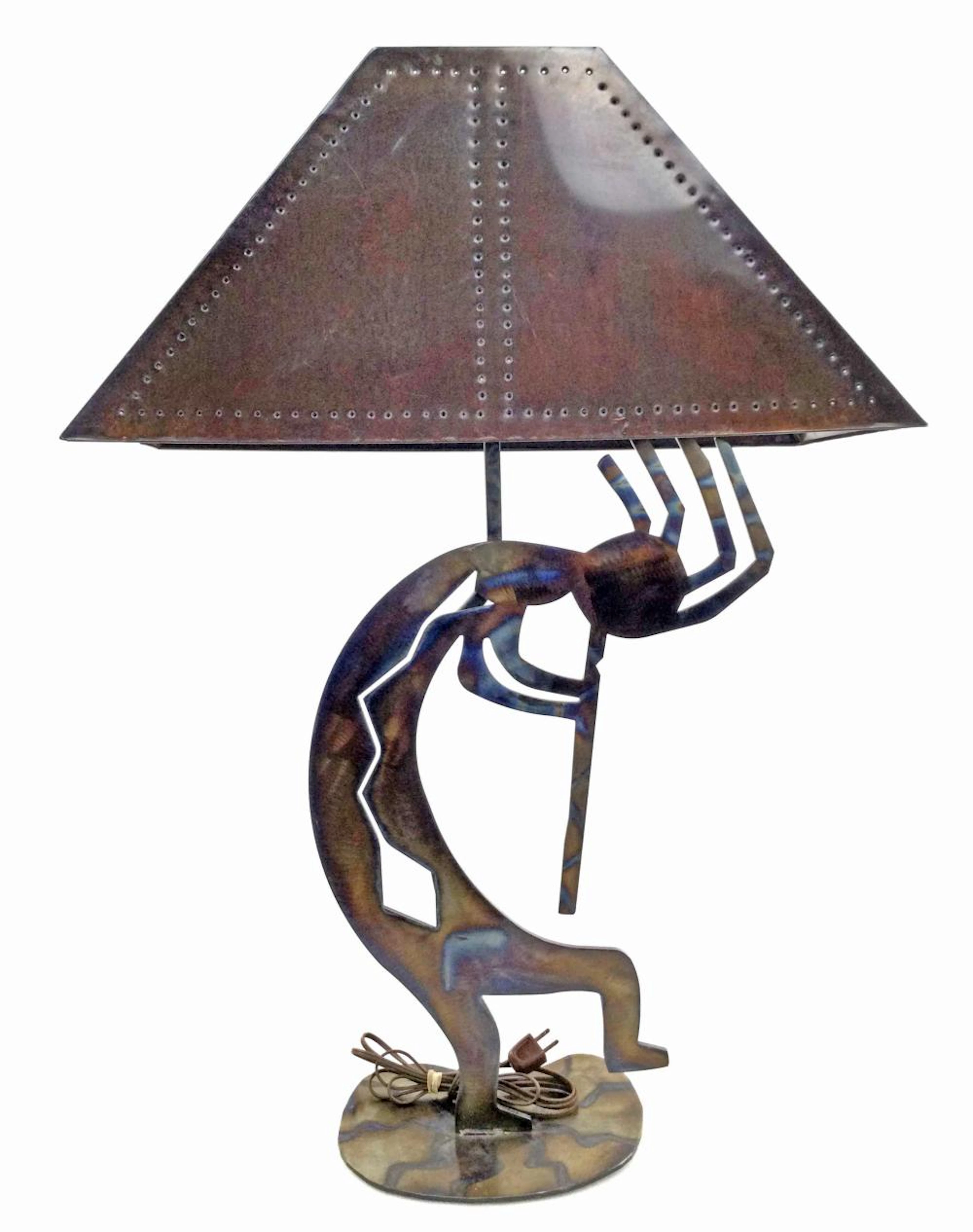 Southwestern Style Metal Kokopelli Table Lamp
