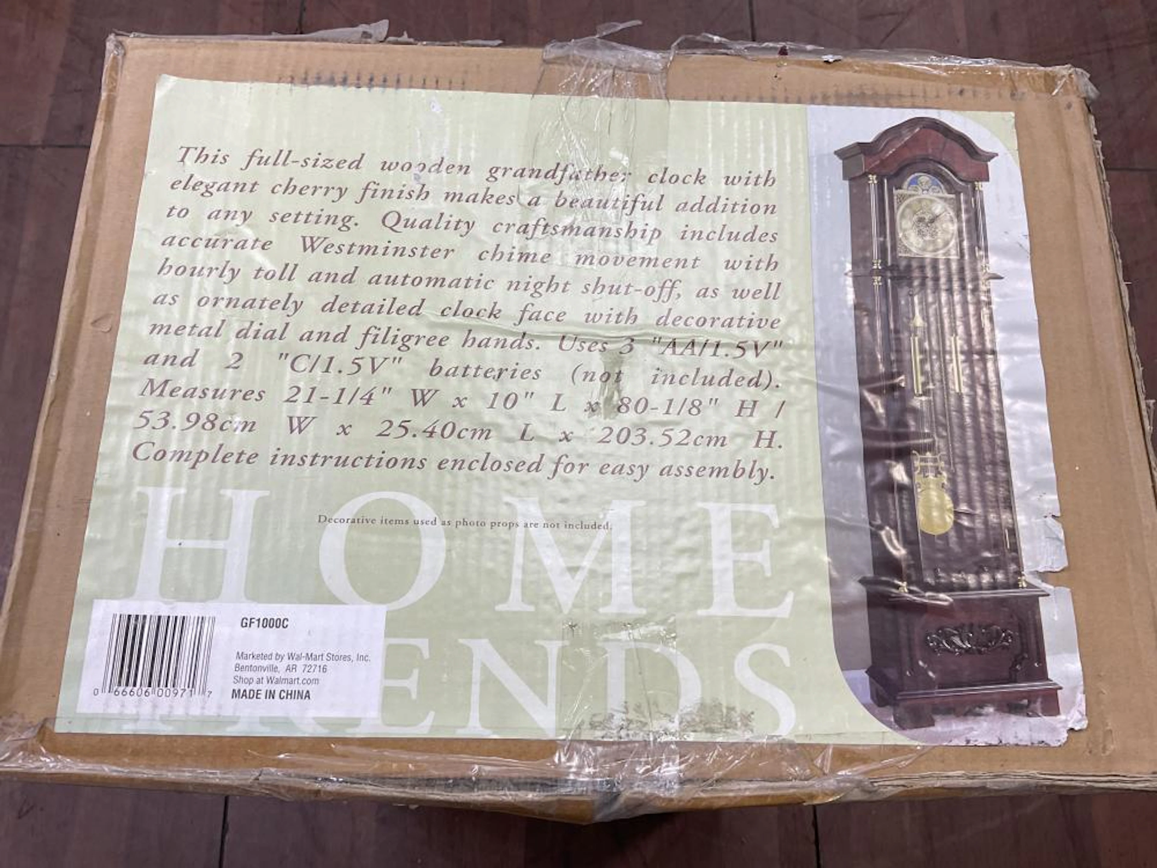 Home Trends Long Case Grandfather Clock