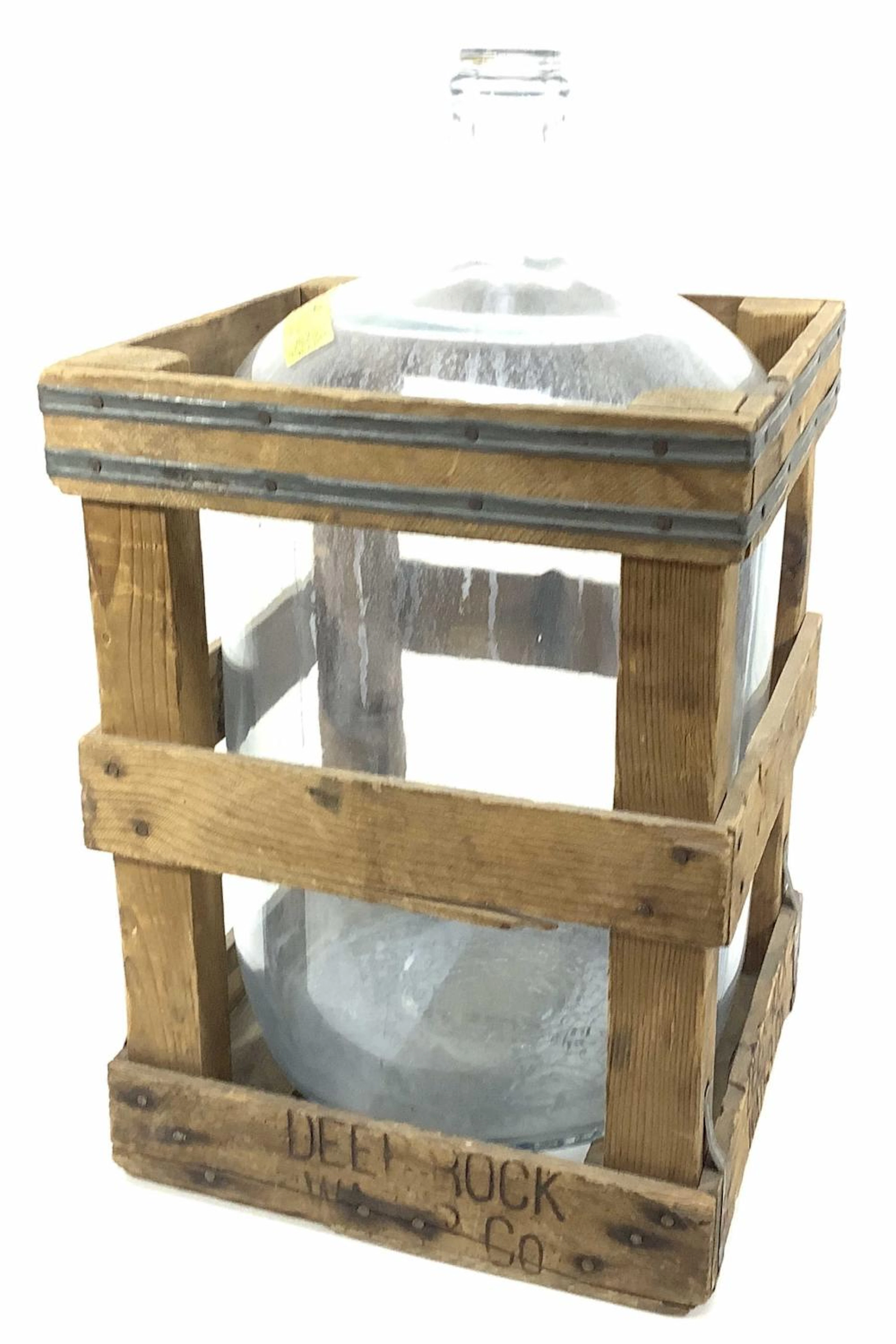 Vintage Deep Rock Water Company Crate & Glass Jug