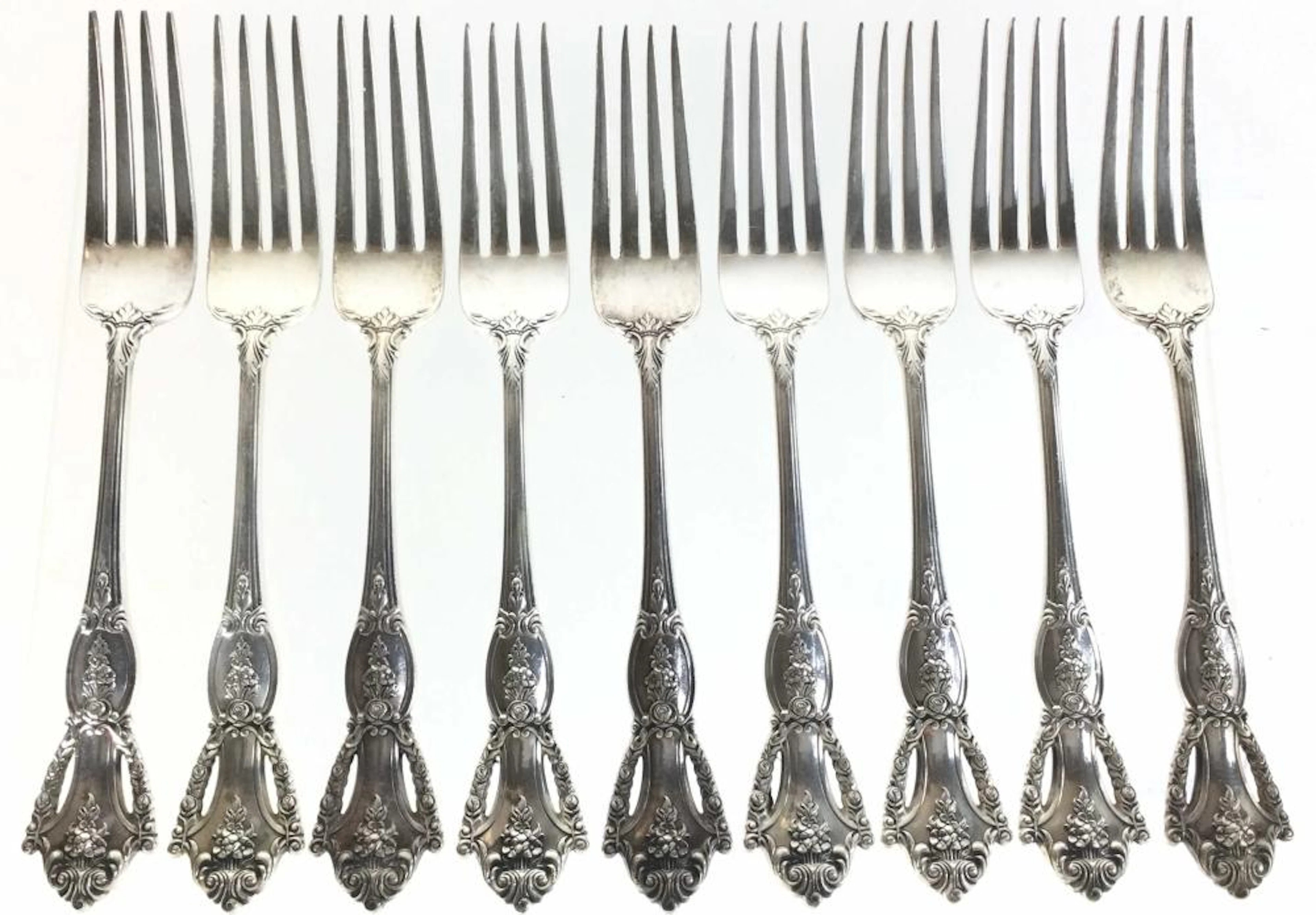 (9) Tuttle Sterling Silver "Beauvoir? Dinner Forks