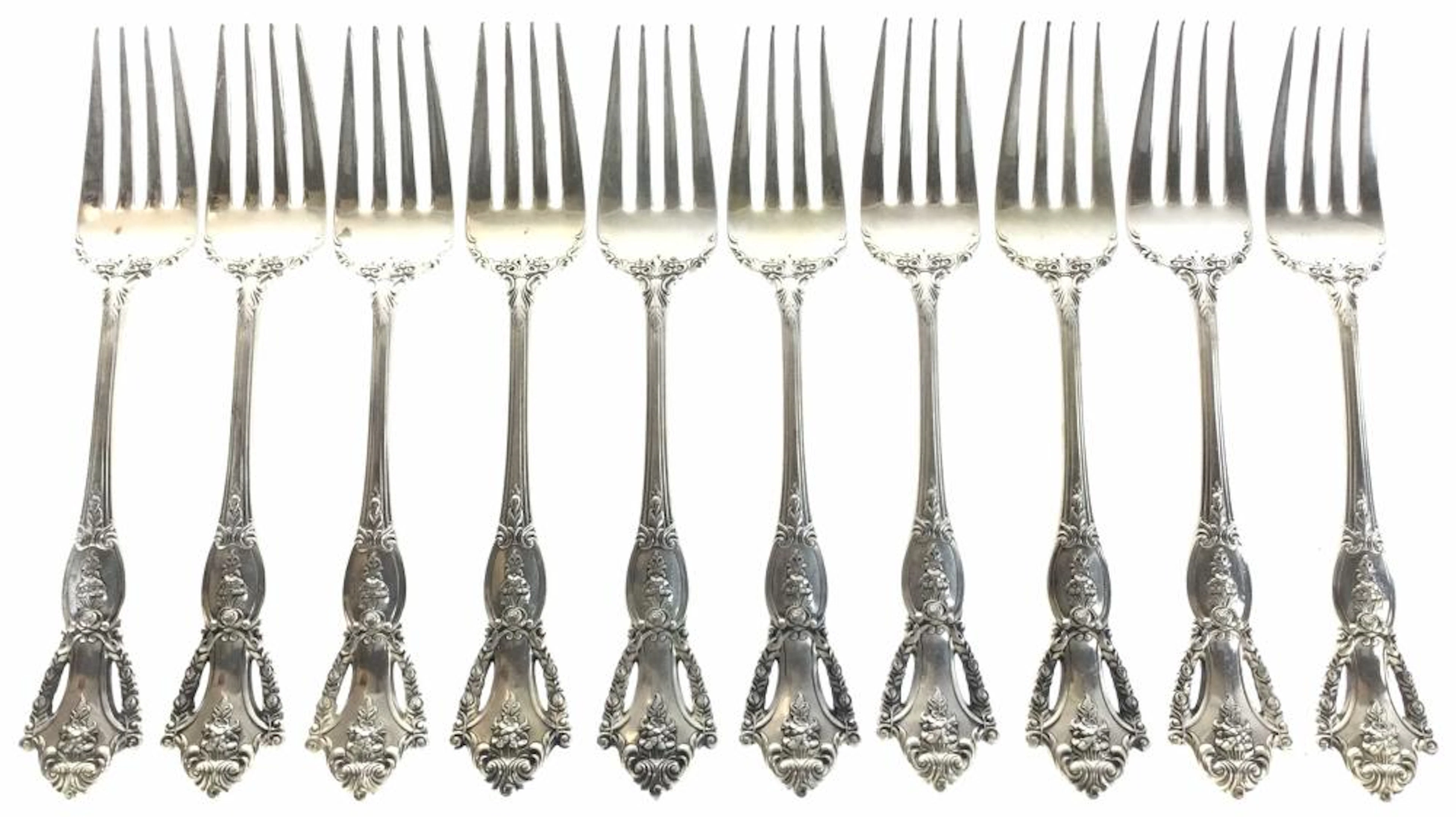 (10) Tuttle Sterling Silver ? Beauvoir? Salad Forks