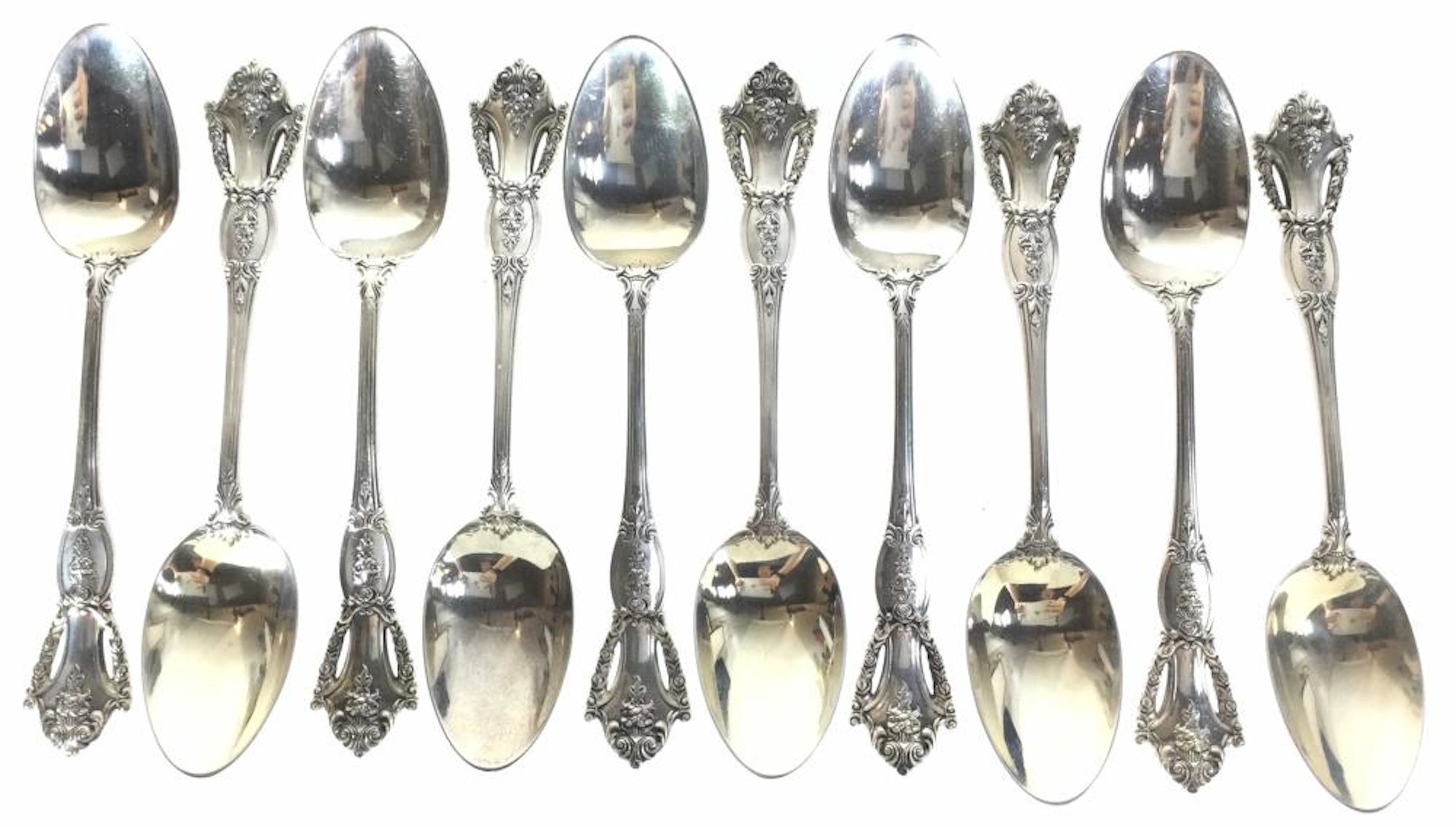 (10) Tuttle Sterling Silver ?Beauvoir? Tea Spoons