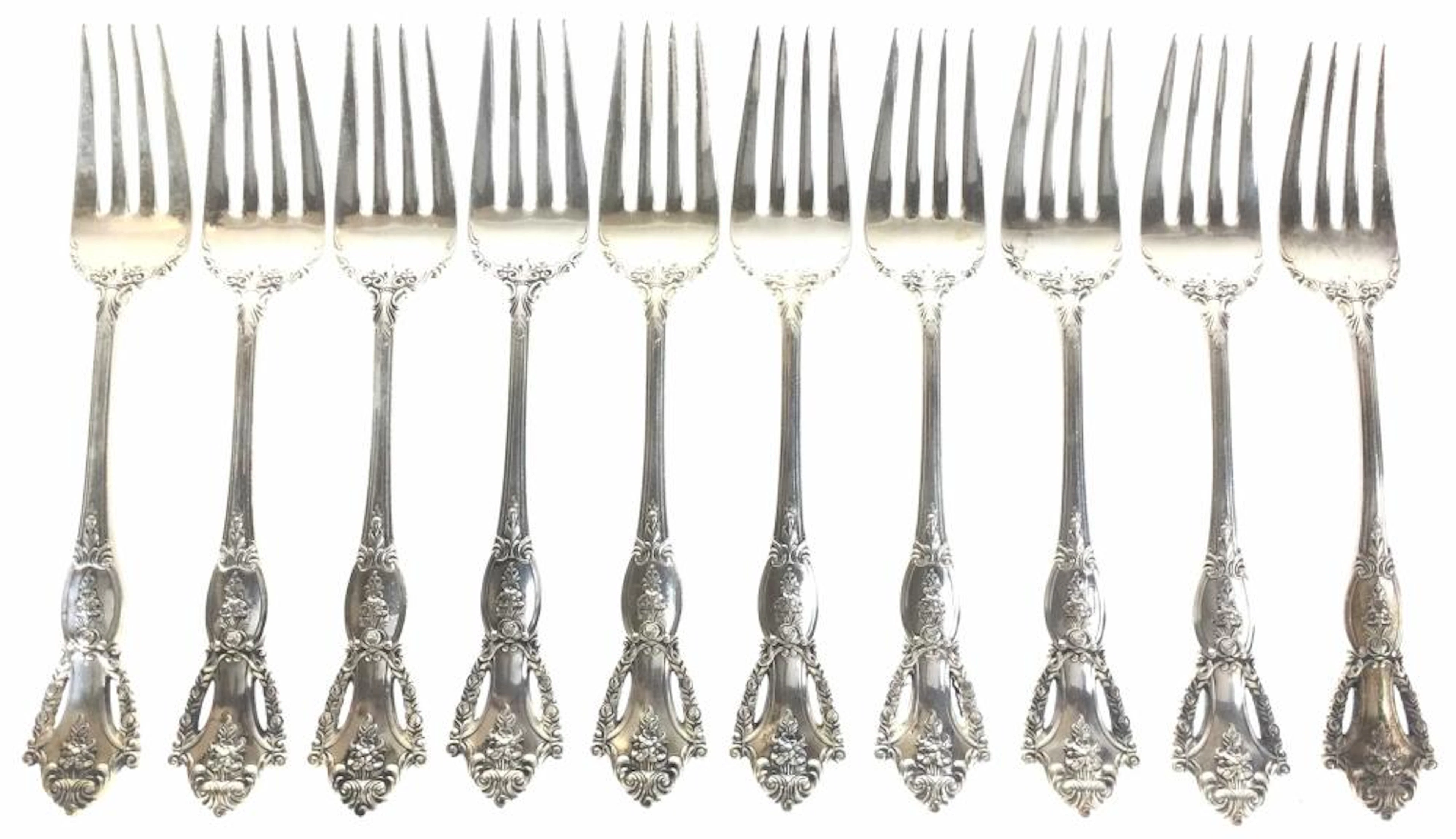 (10) Tuttle Sterling Silver ?Beauvoir? Salad Forks