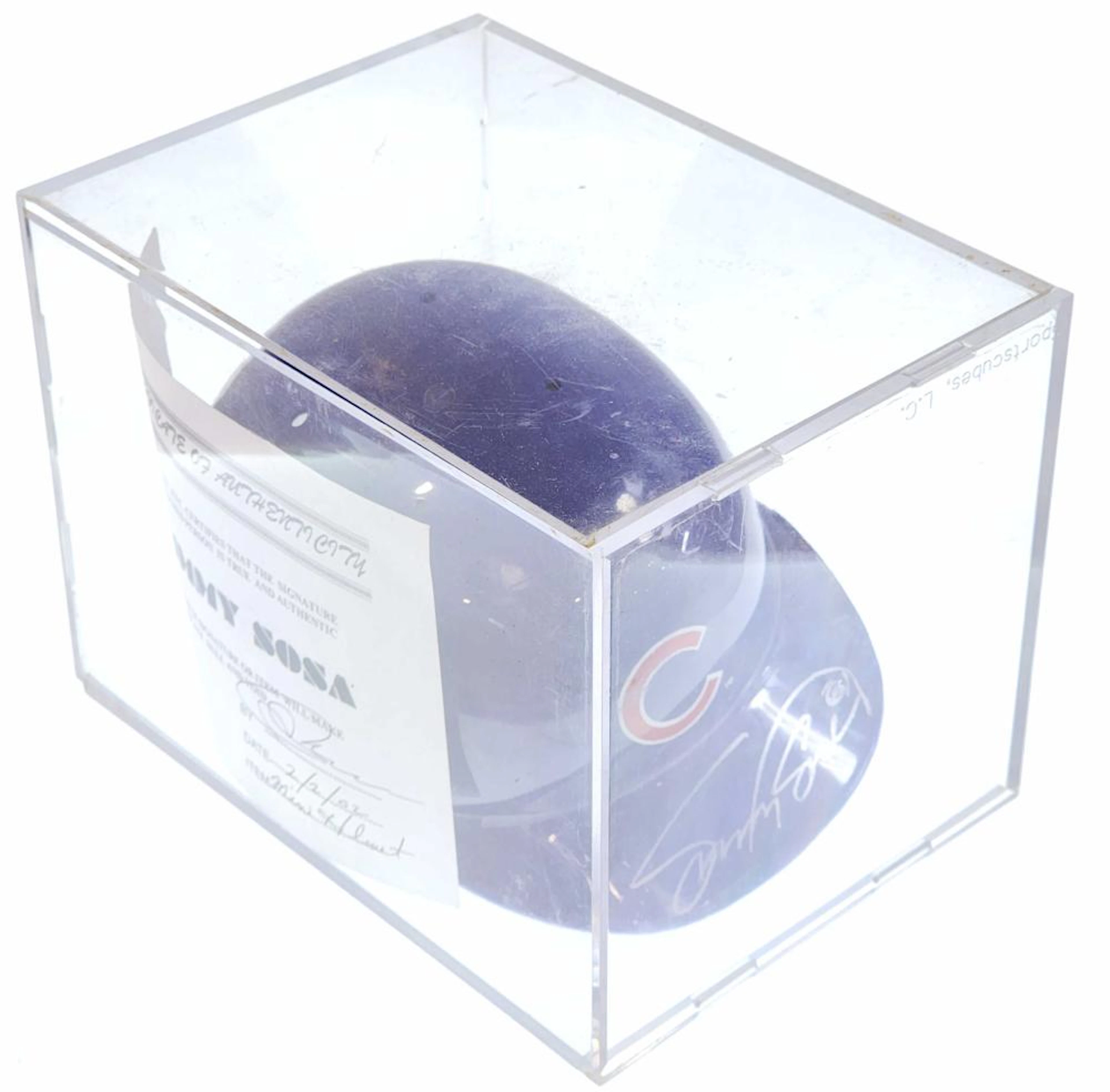 Sammy Sosa #21 Cubs NFL Autographed Mini Helmet