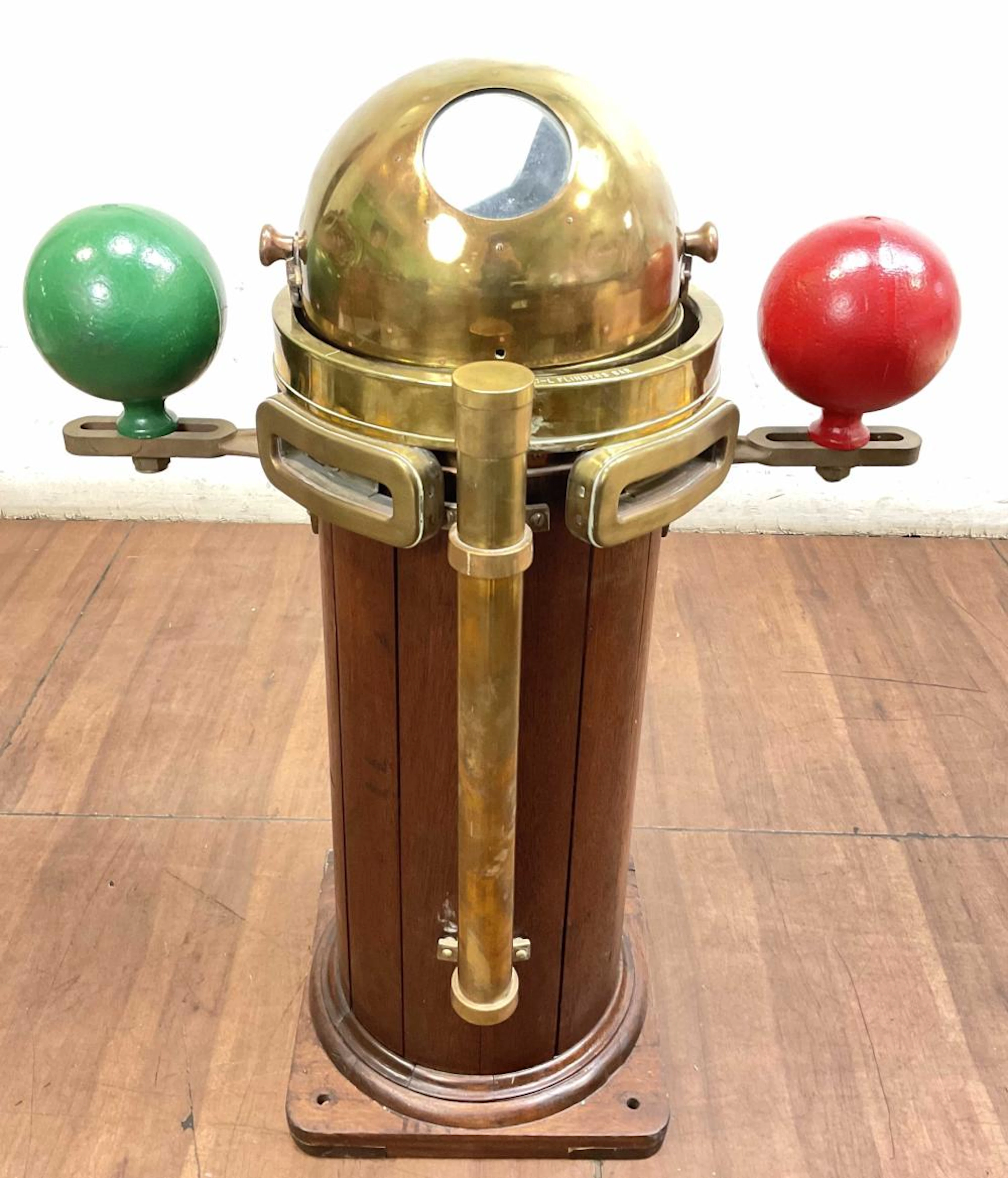 Antique Ships Brass Binnacle & Compass