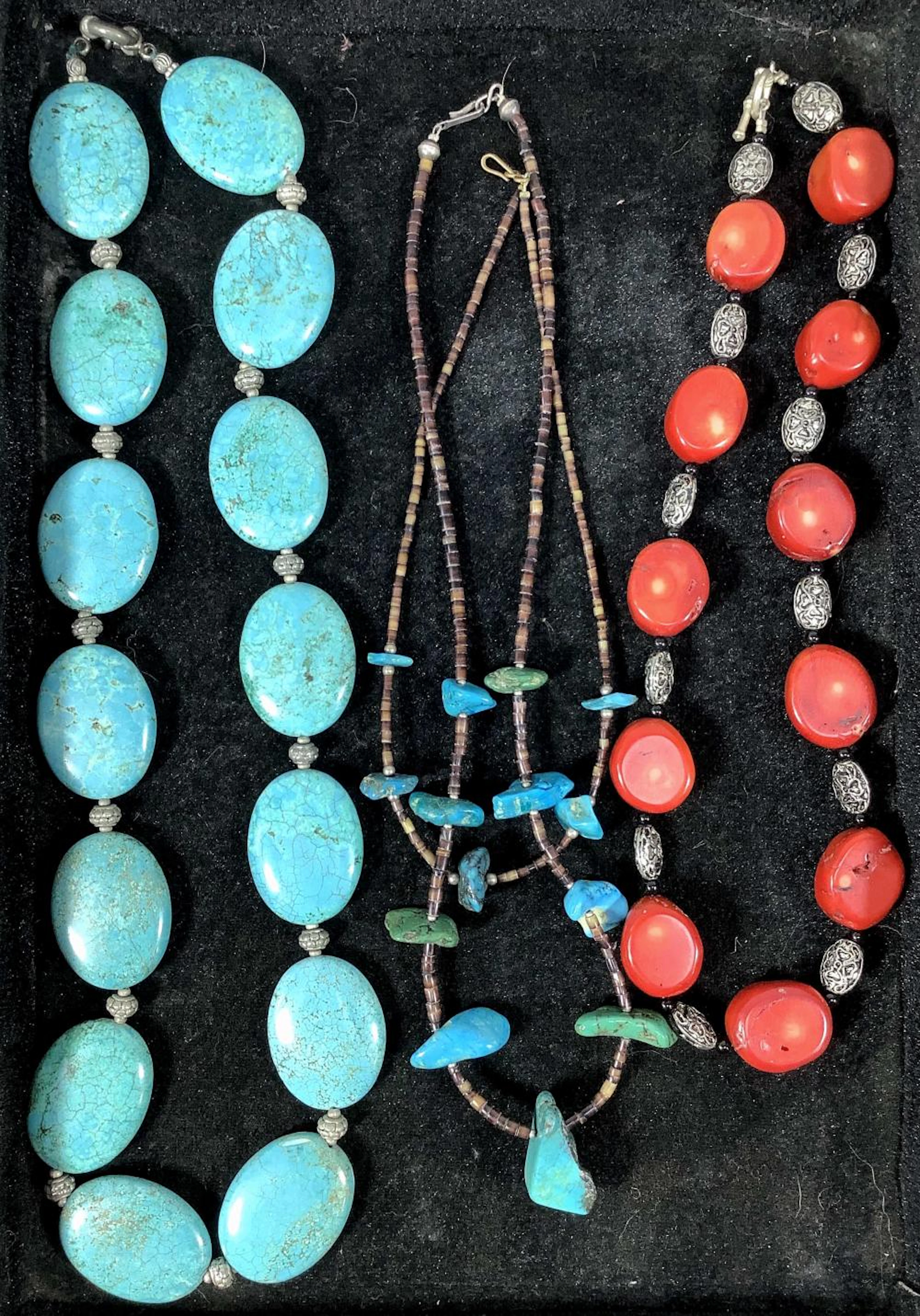 Bamboo Coral And Turquoise Necklaces