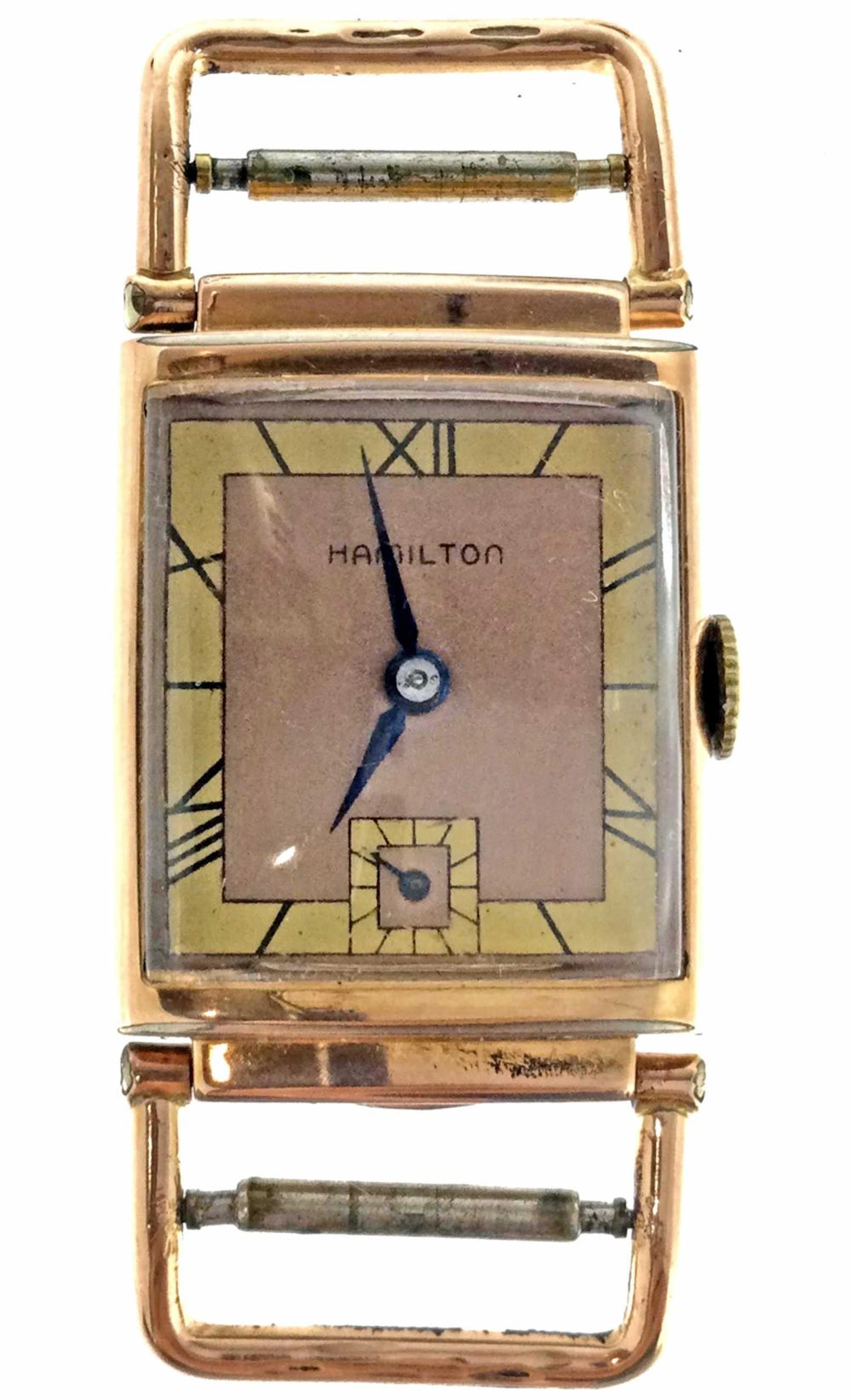 Hamilton 19 Jewel Gold Filled Art Deco Watch Mvmt