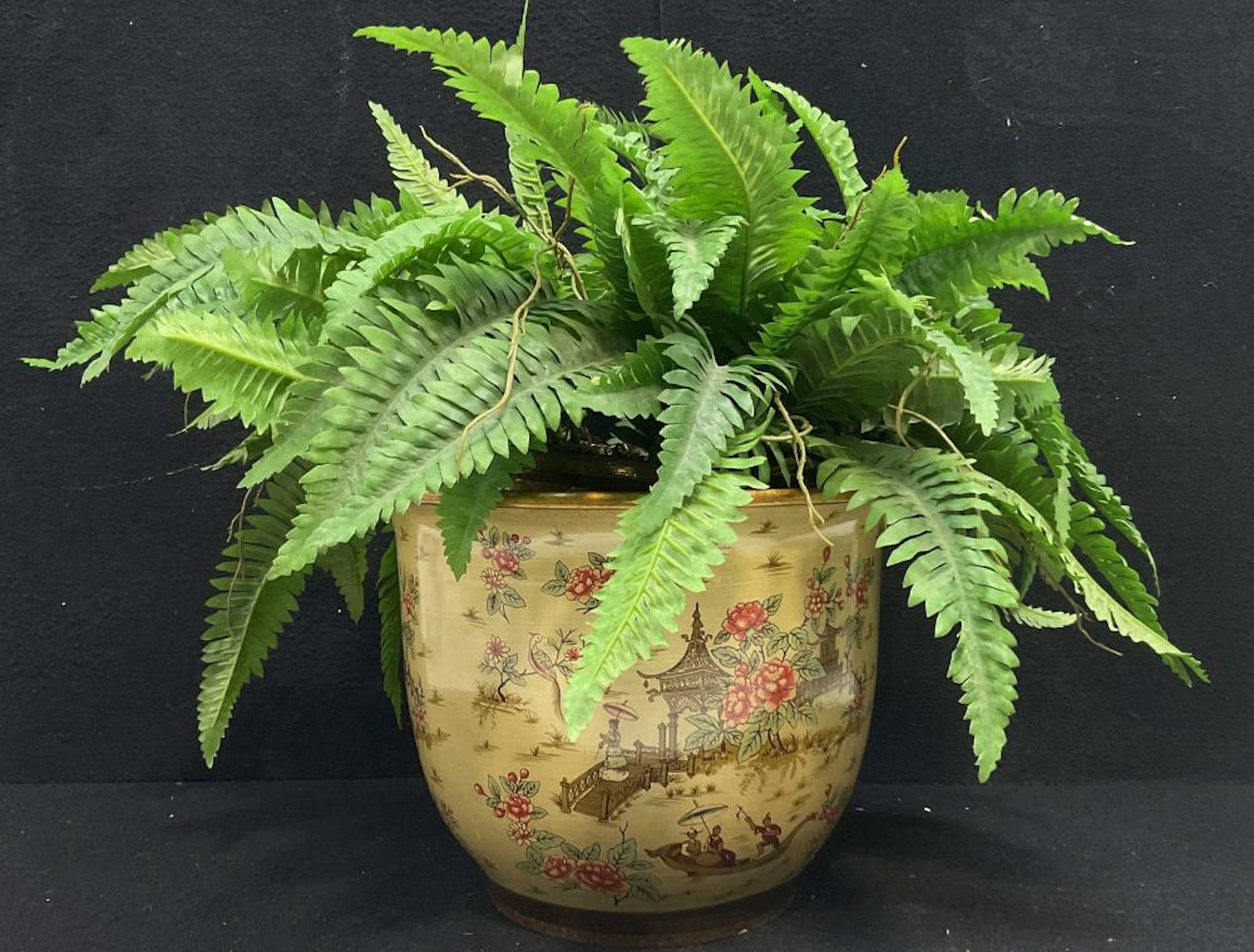 Chinese Porcelain Planter W/ Faux Fer