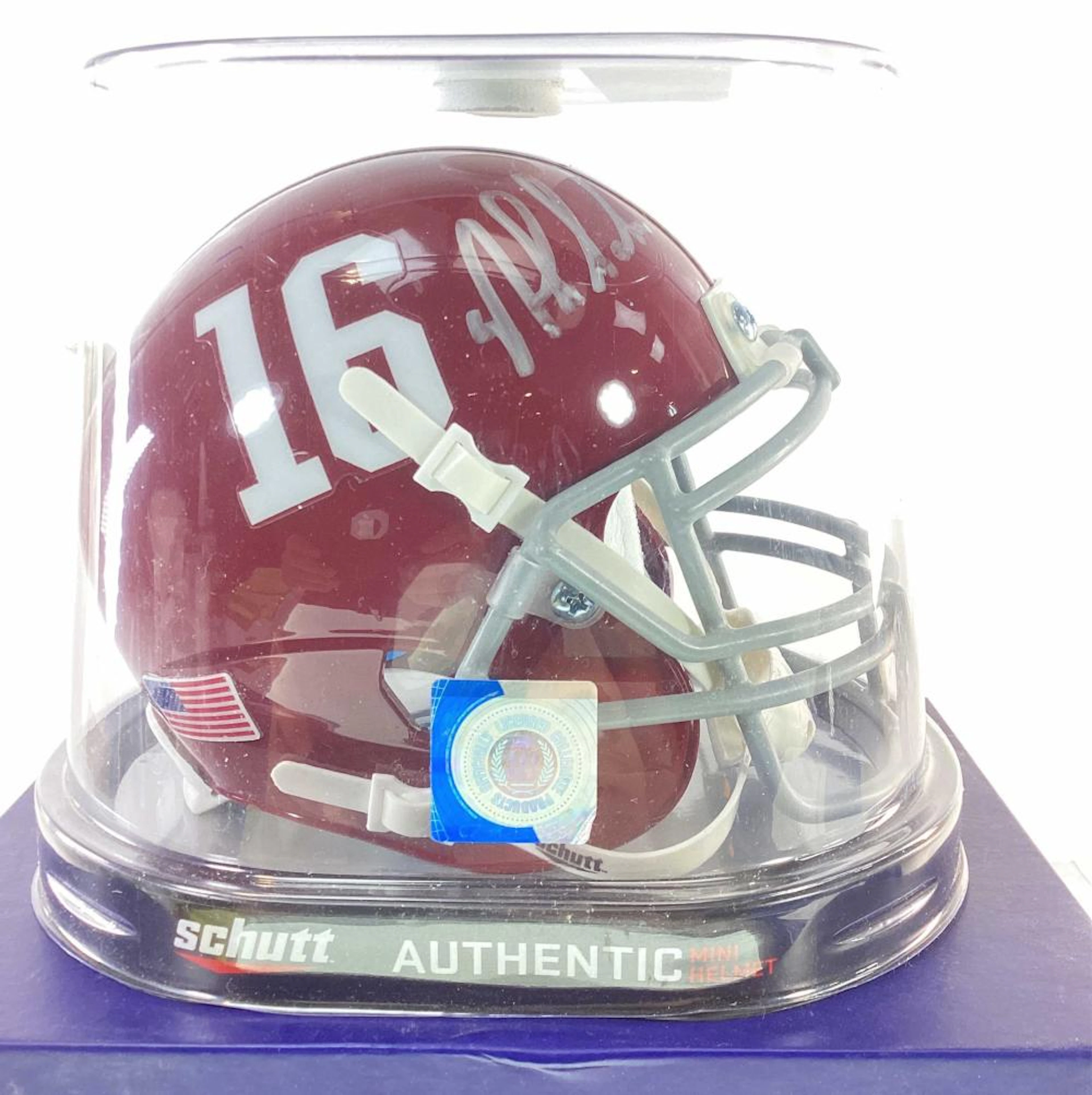 ick Saban Autographed Alabama Mini Helmet