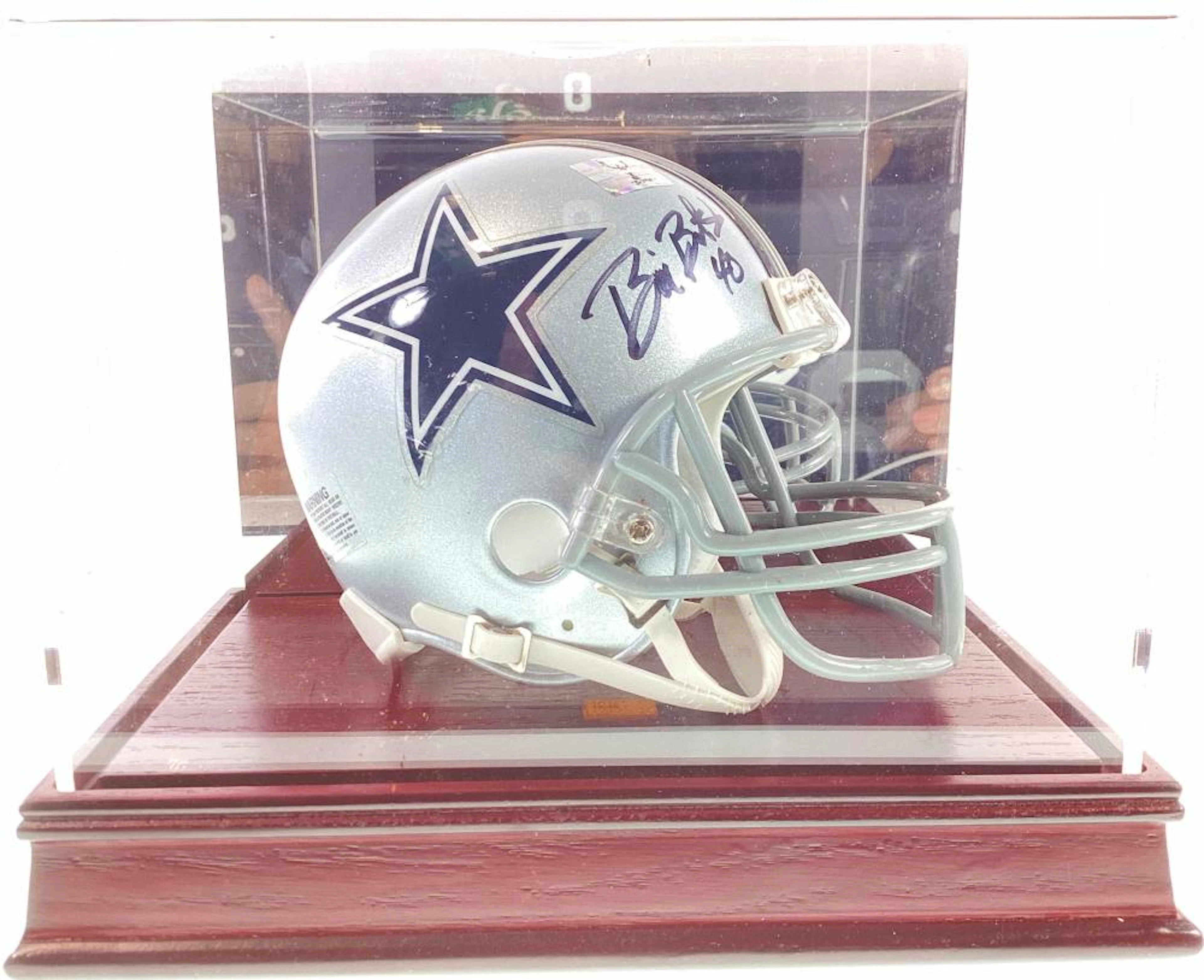 Bill Bates Dallas Cowboys Autographed Mini Helmet