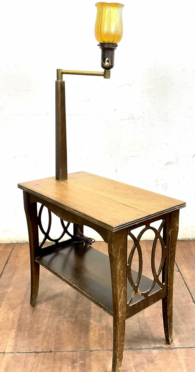 Traditional Style End Lamp Table Combo