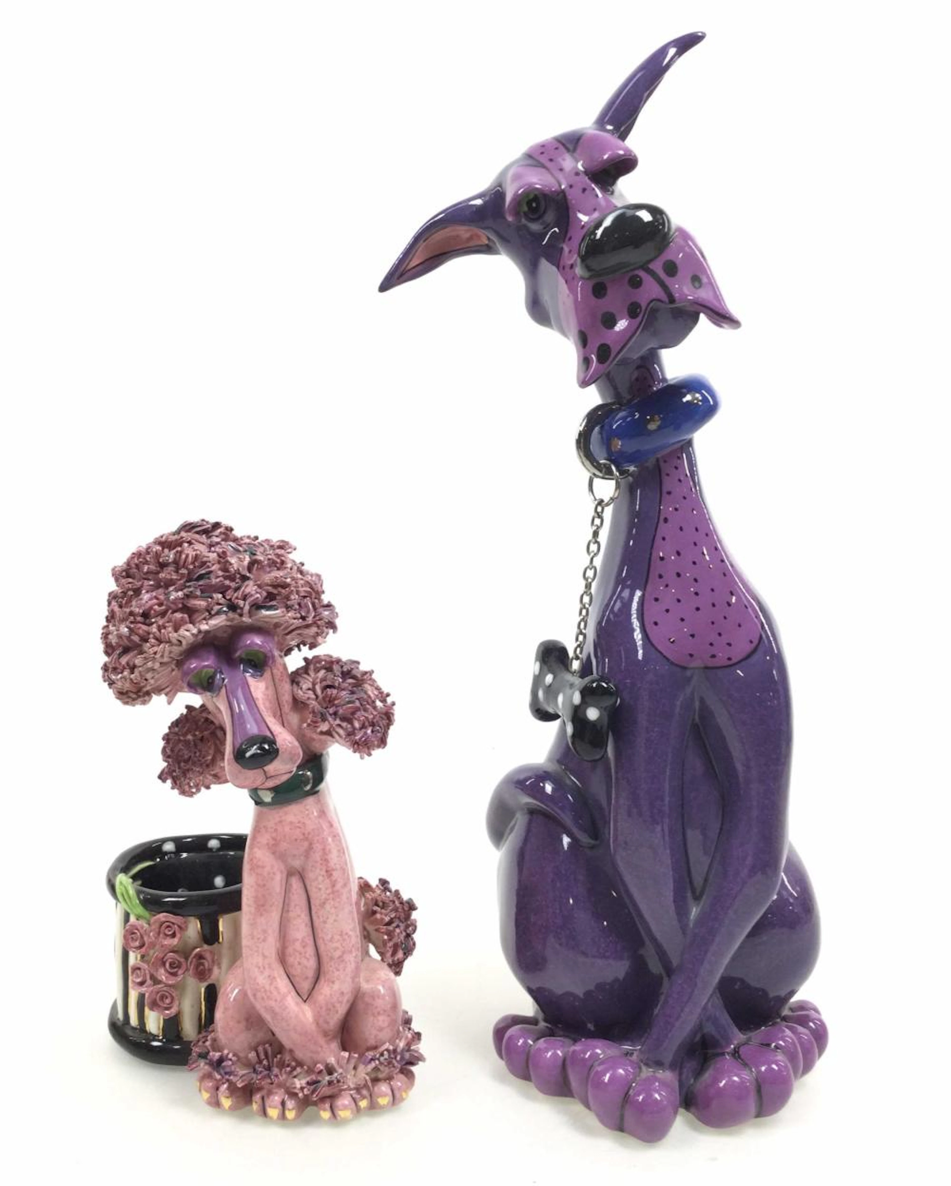 (2) Swak Lynda Corneille Ceramic Dogs