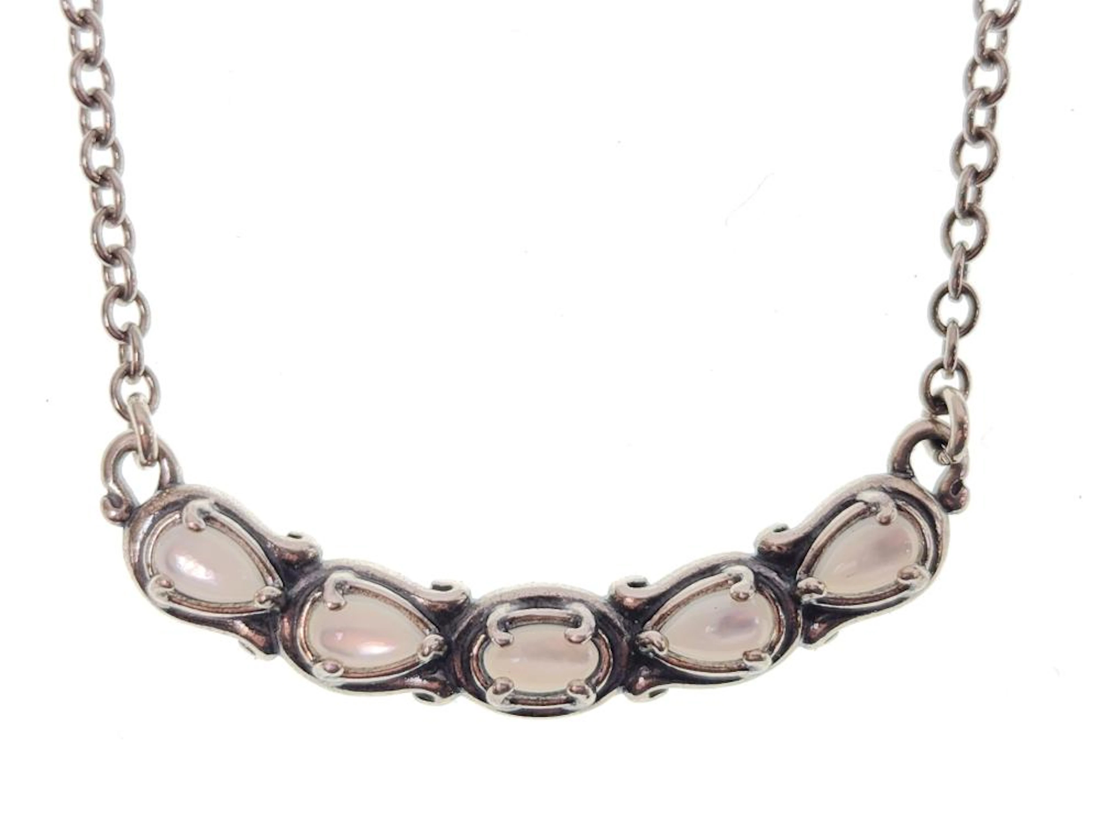 Carolyn Pollock Sterling & Mother of Pearl Necklace