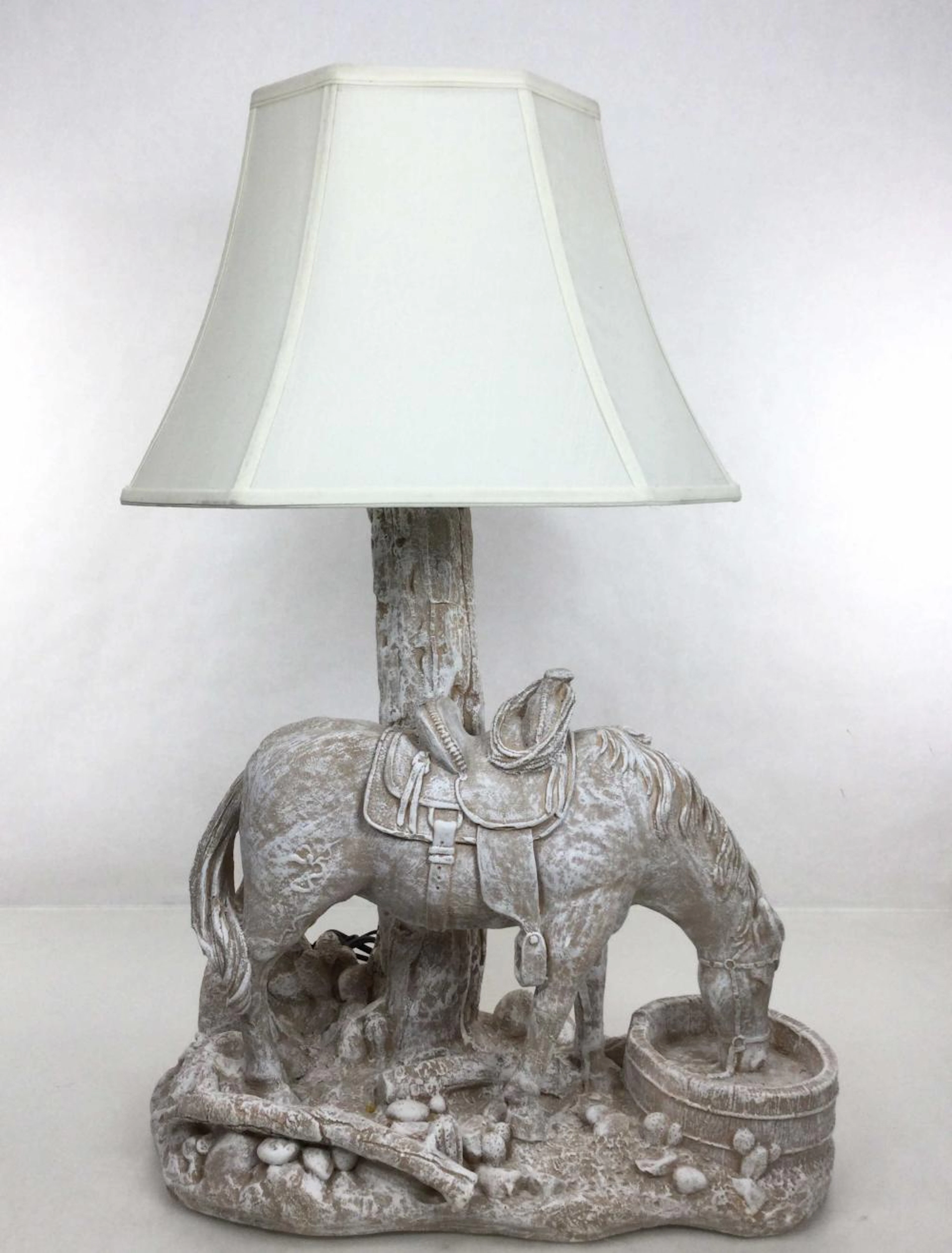 Southwestern Plaster Table Lamp w/ Custom Shade