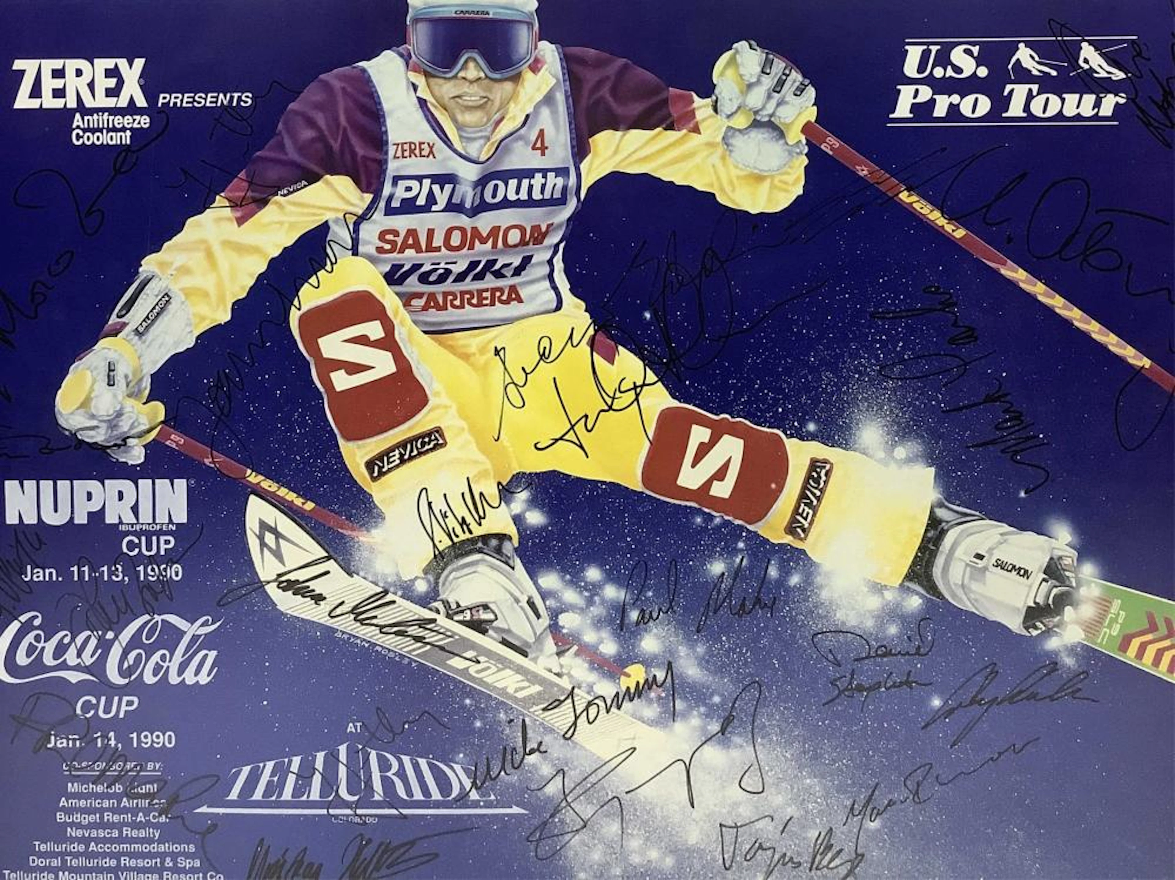 (1990) U.S. Ski Pro Tour Print Autographed