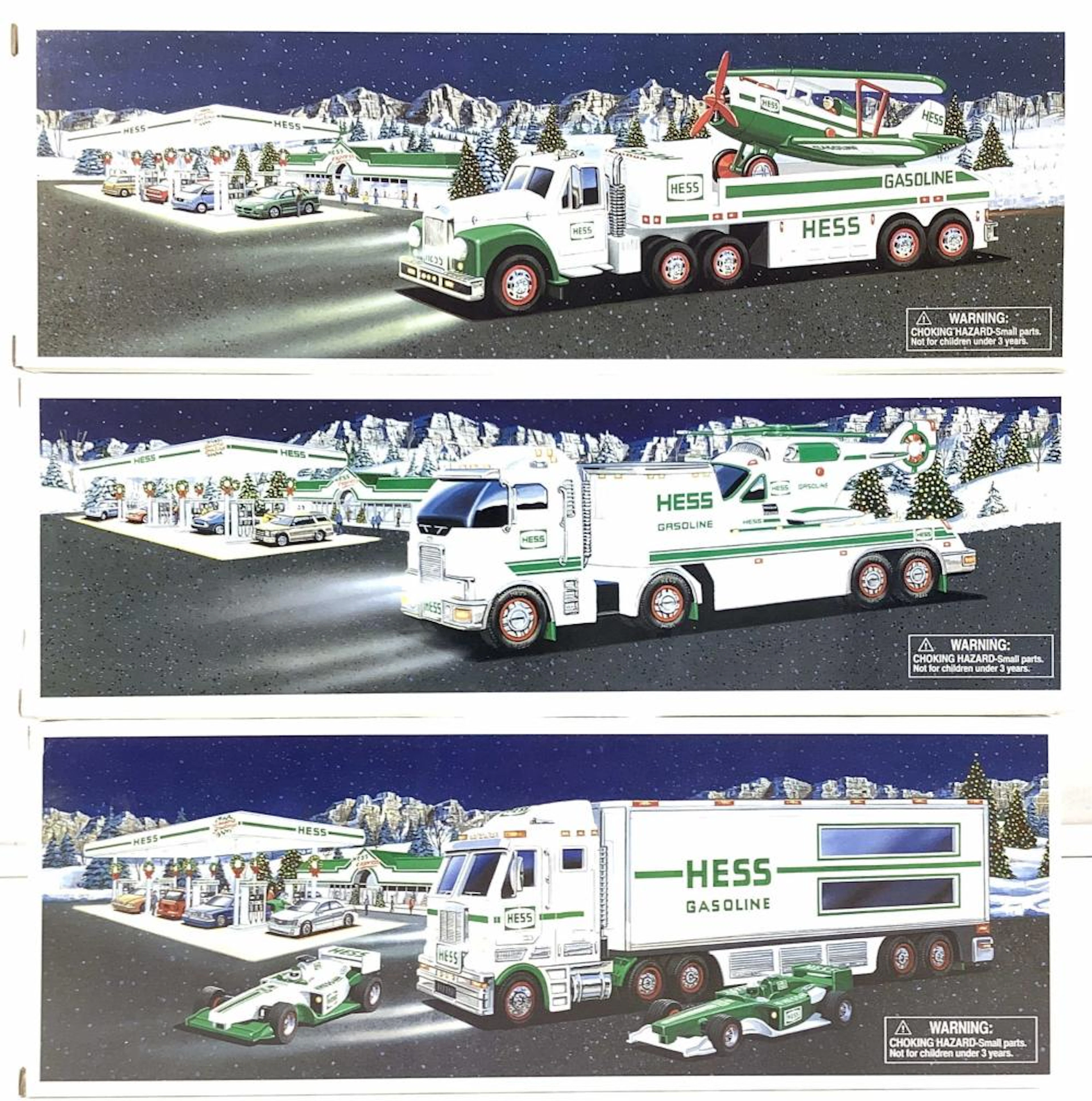 (3) Hess Toy Truck, Helicopters, Airplane